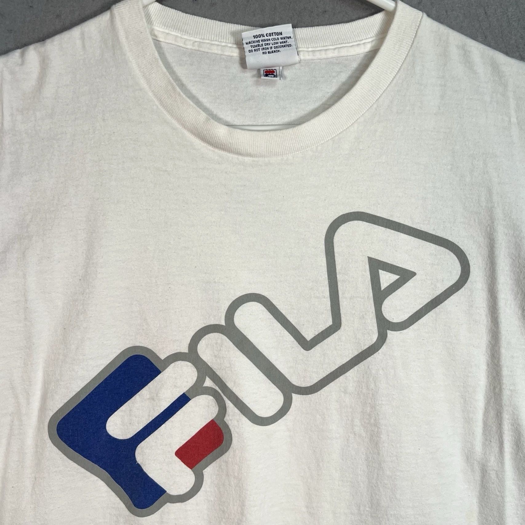 Fila VINTAGE Fila Classic Logo T-Shirt Adult Large White 90s Mens Size US L / EU 52-54 / 3 - 3 Thumbnail