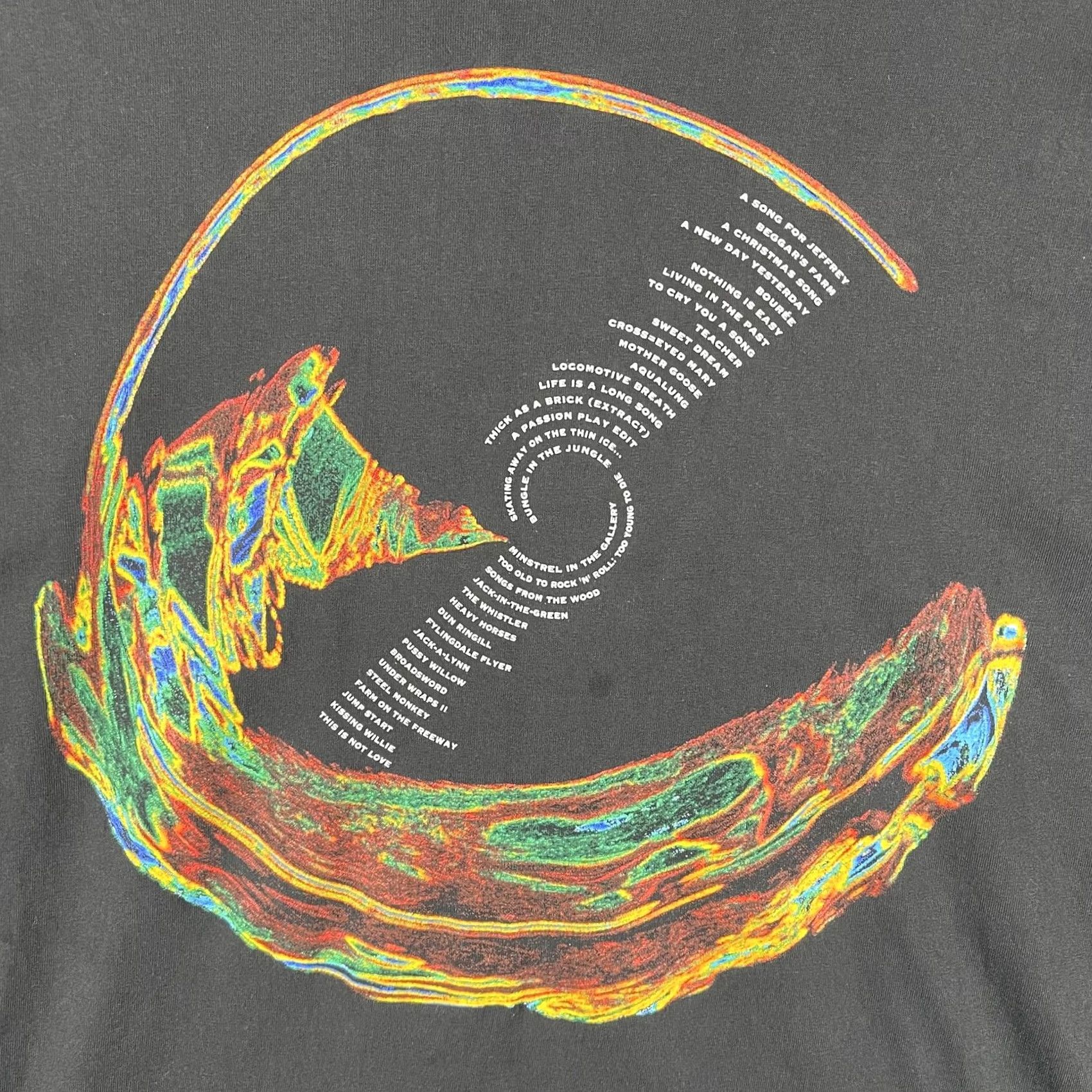 Hanes VINTAGE Jethro Tull Shirt Mens Large Black 25th Anniv Tour Tee Single Stitch Size US L / EU 52-54 / 3 - 3 Thumbnail
