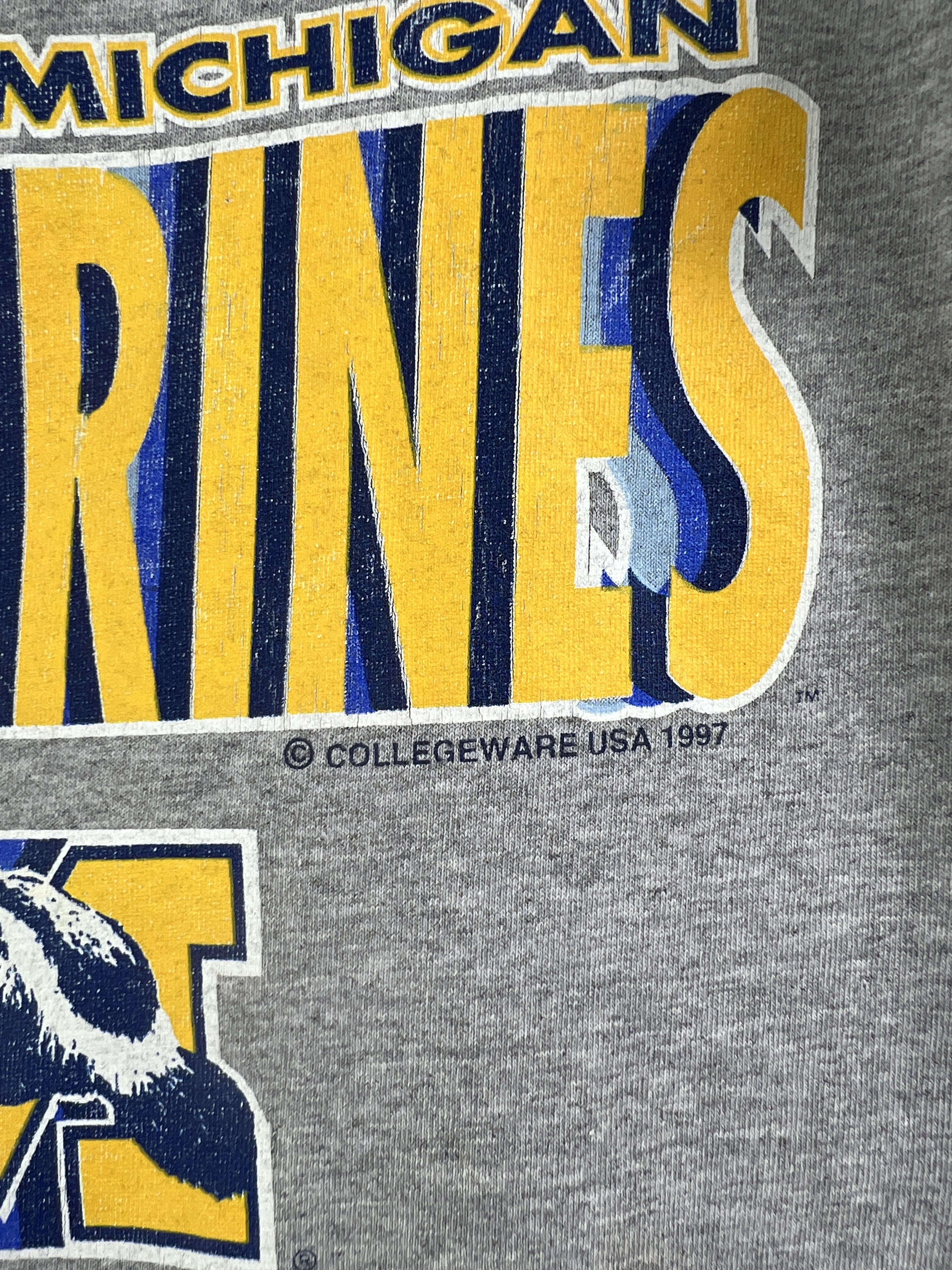 NCAA × Vintage No.4854 Vintage 90s Michigan Wolverines Graphic Tee (L) Size US L / EU 52-54 / 3 - 5 Thumbnail