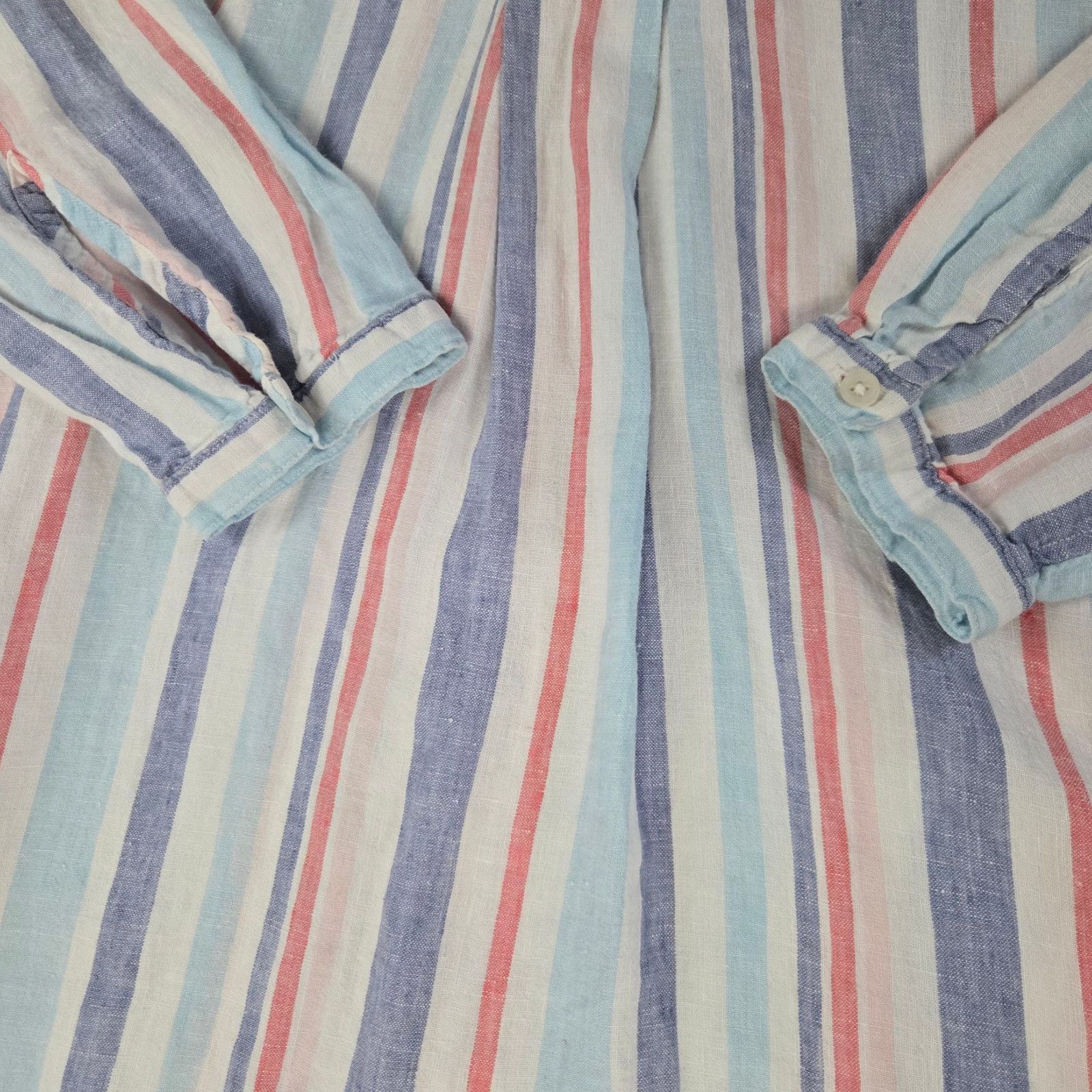 L.L. Bean L.L. Bean 100% Linen Blue White Stripe Tunic Size Small Size S / US 4 / IT 40 - 4 Thumbnail