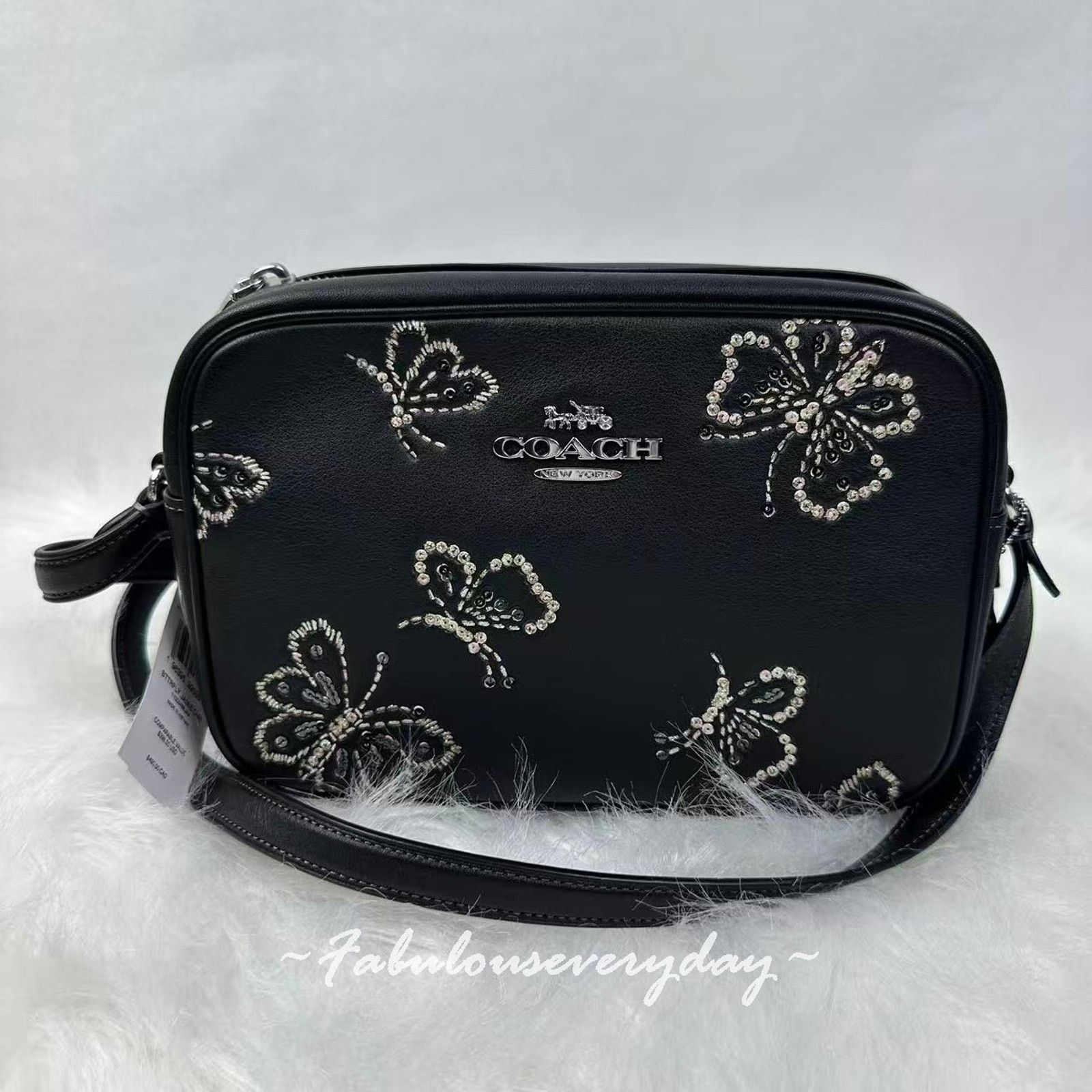 Coach COACH Jamie Camera Crossbody Butterfly Print Leather/Black Size ONE SIZE - 1 Thumbnail
