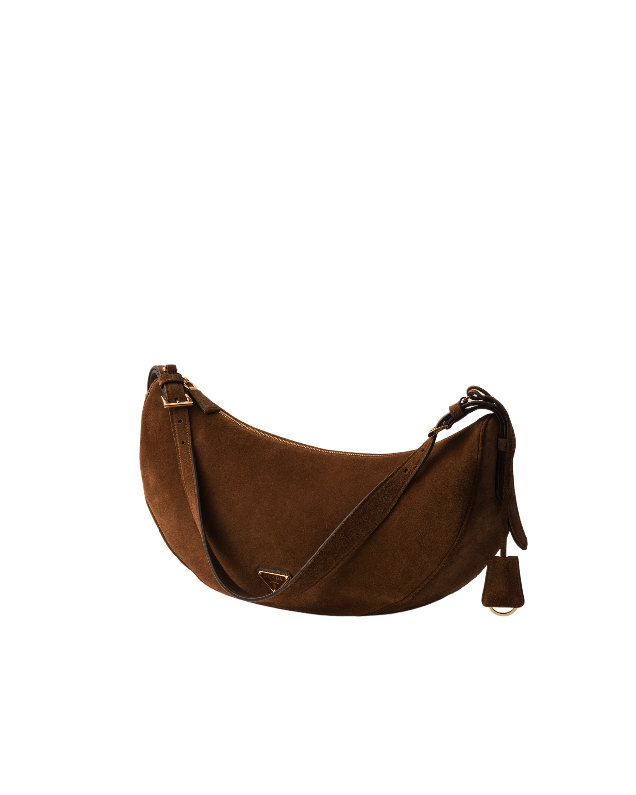 Prada PRADA Demi Lune Large Cocoa Brown Suede Bag New Size ONE SIZE - 2 Thumbnail