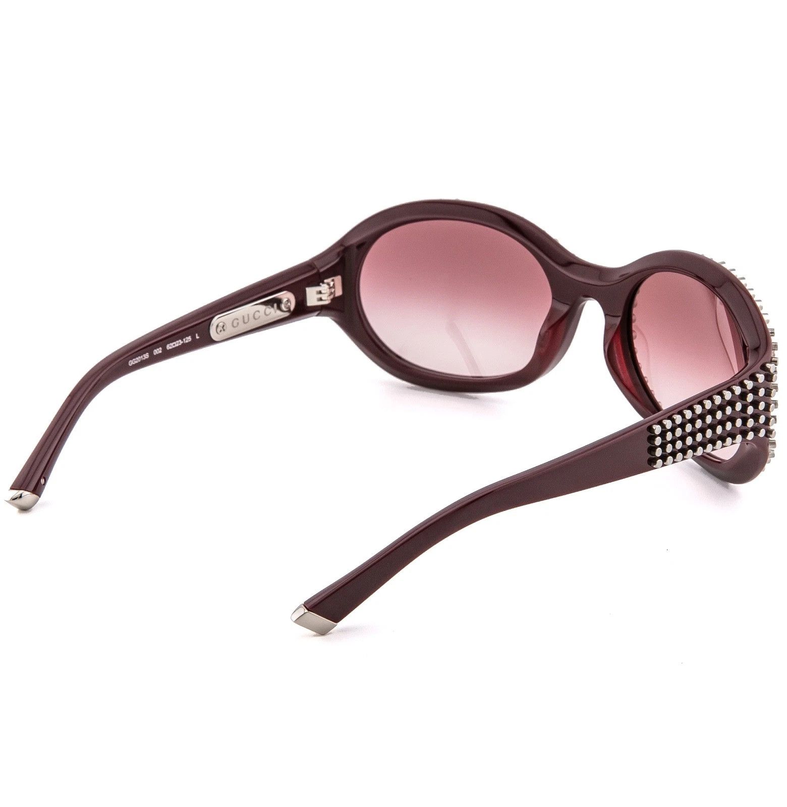 Gucci GUCCI GG2013S Burgundy 2013 Spike Fashion Sunglasses 002 Size ONE SIZE - 3 Thumbnail