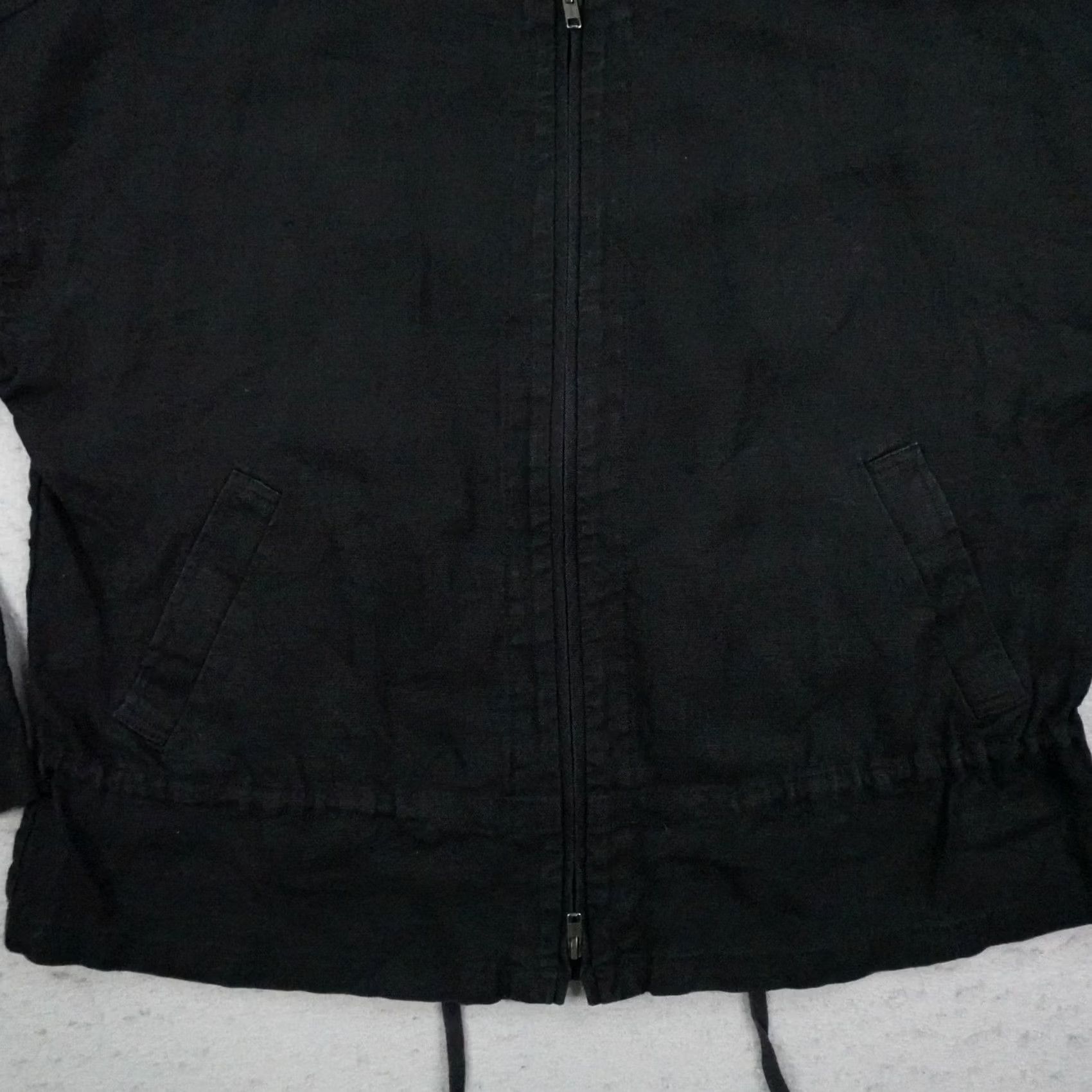 Eileen Fisher Eileen Fisher Jacket Womens Small Black Organic Linen Collarless Full Zip Up Size S / US 4 / IT 40 - 3 Thumbnail