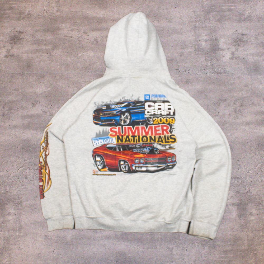 Vintage Vintage VTG Y2K 2009 00's Gildan Car Craft Flame Boxy Hoodie Size US L / EU 52-54 / 3 - 1 Thumbnail