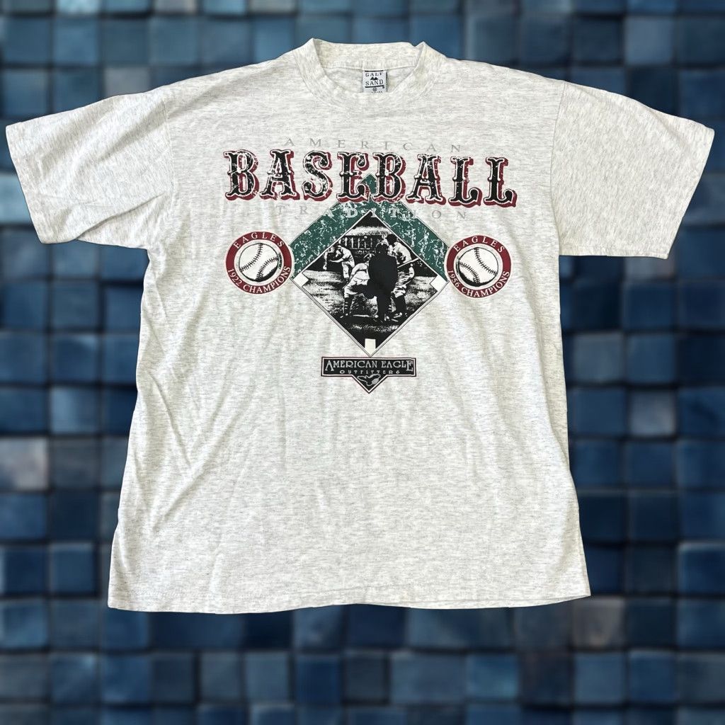 American Eagle Outfitters VINTAGE American Eagle Outfitters Baseball Shirt Galt Sand Gray Short Sleeve Size M Mens Casual 90s Graphic Print USA Shirt Size US M / EU 48-50 / 2 - 1 Thumbnail