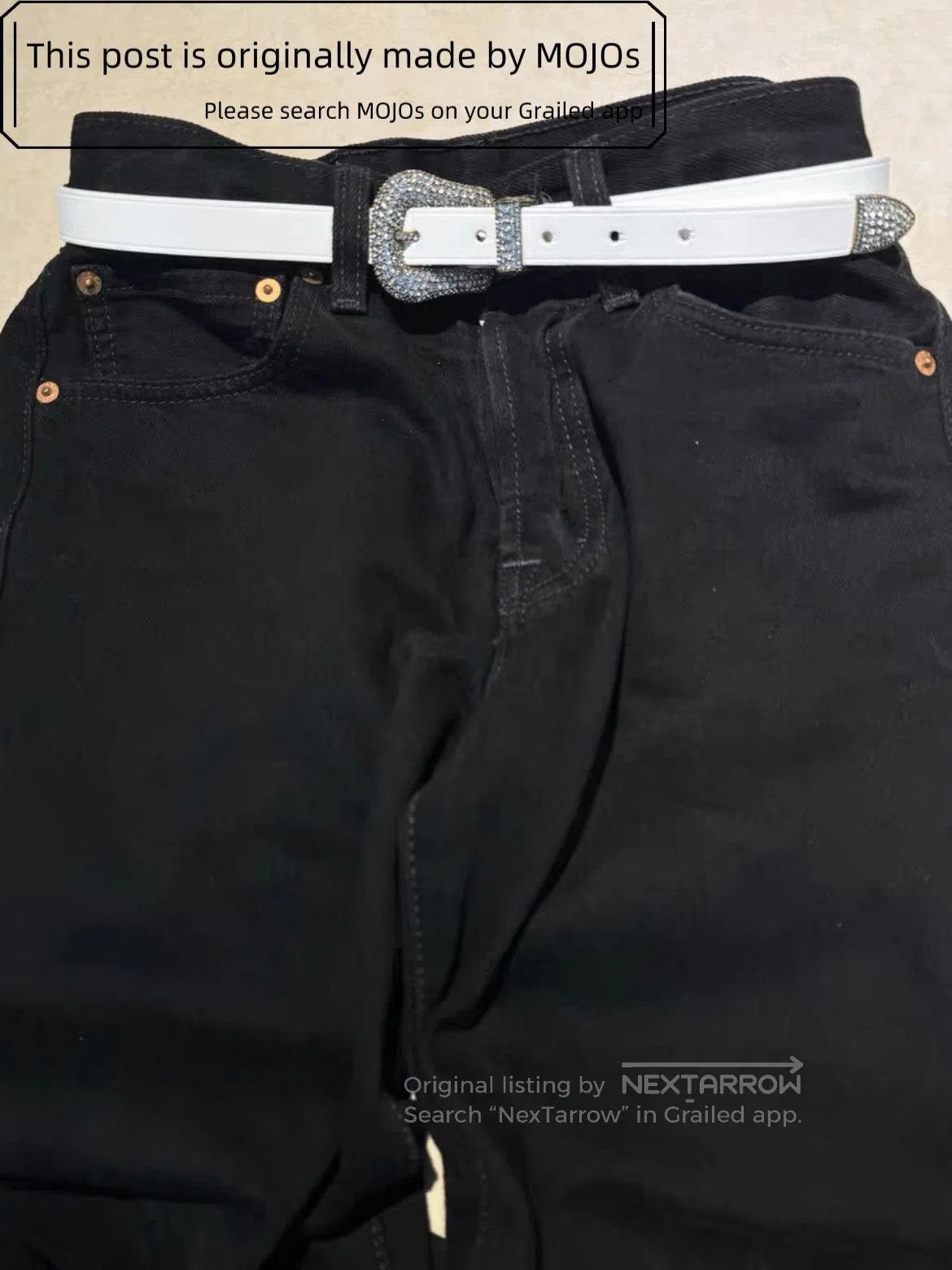 Balenciaga Balenciaga Crystal White Leather Belt. Size ONE SIZE - 2 Thumbnail