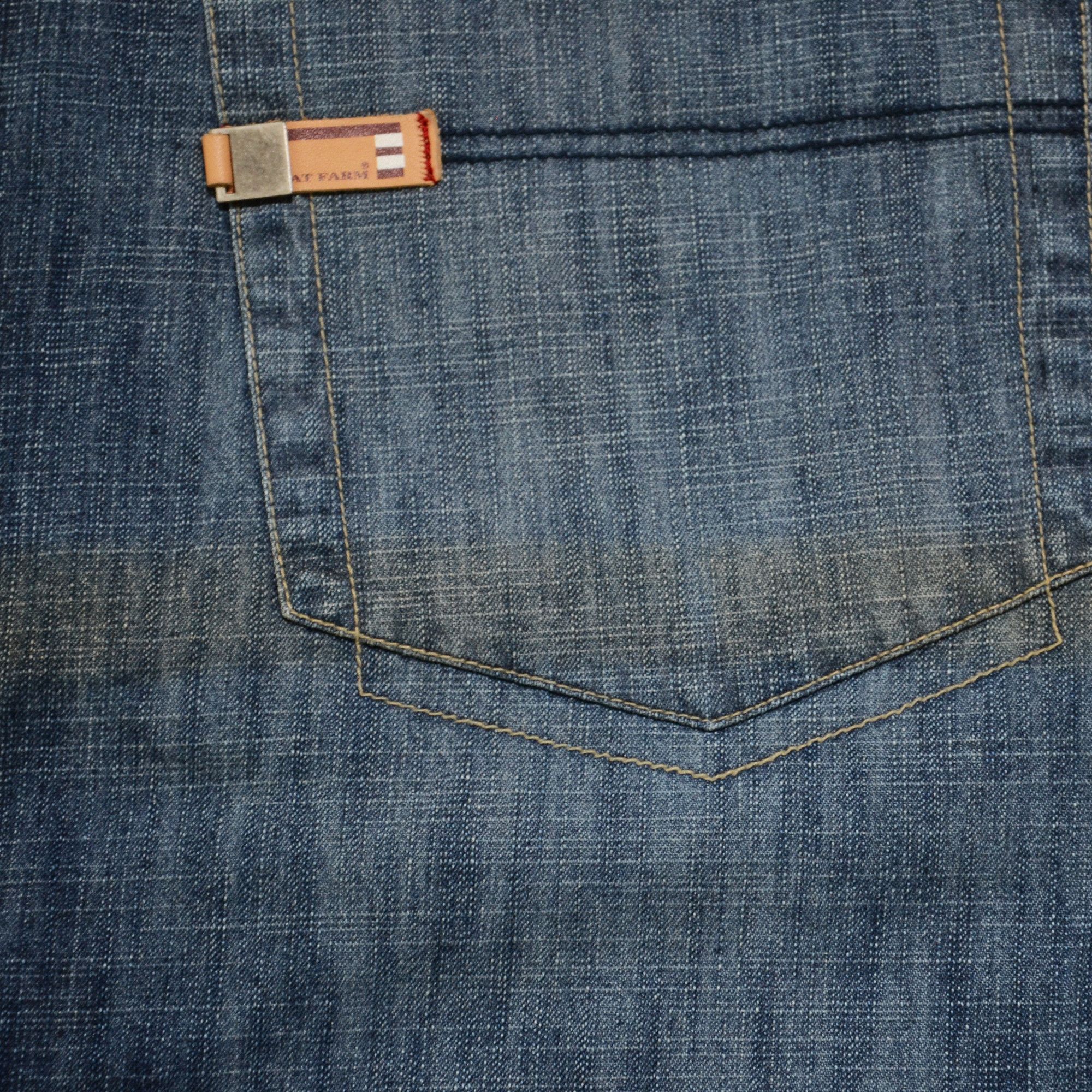 Phat Farm [Mark Stain] Phat Farm Denim Shorts 90s Hiphop Streetwear Size US 34 / EU 50 - 14 Thumbnail