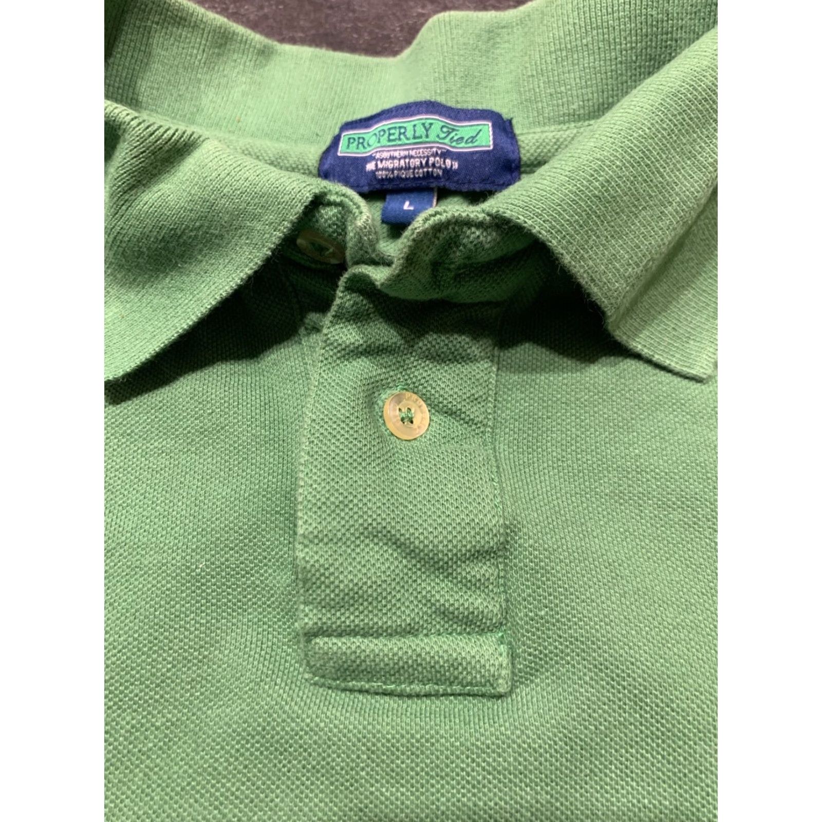 Vintage Polo Golf Green Large Mens Tie Front Polo Shirt Size US L / EU 52-54 / 3 - 5 Thumbnail