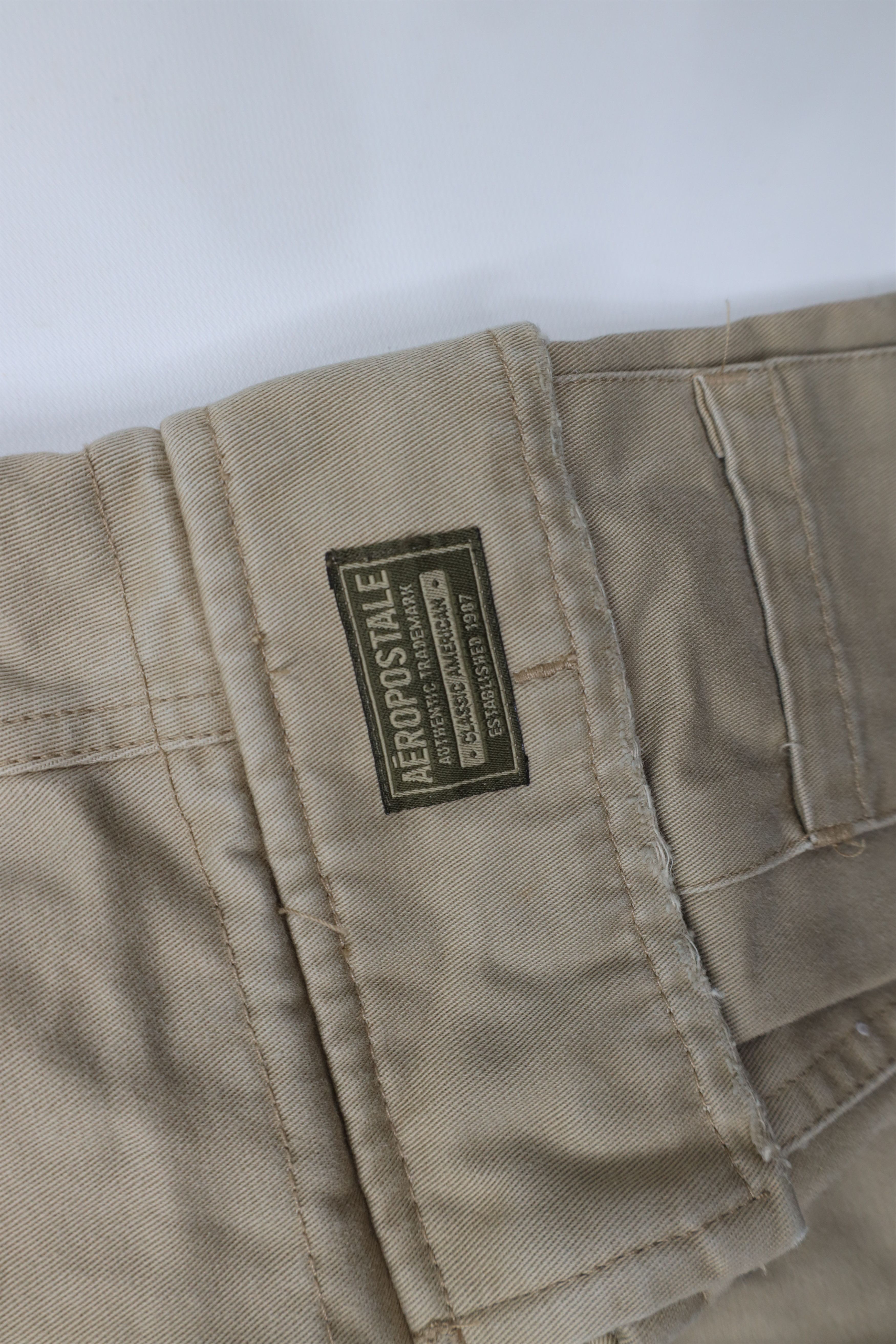 Aeropostale × Vintage Vintage 90s Y2K Aeropostale Baggy Wide Leg Cargo Pants Beige Size US 31 - 8 Thumbnail