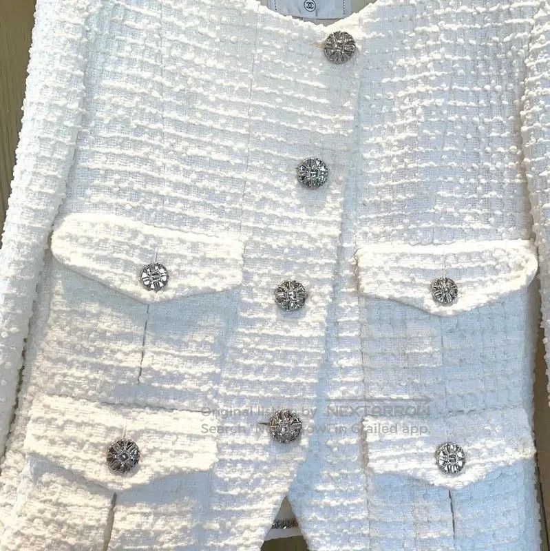 Chanel Chanel White Cotton Blend Women's Jacket . Size S / US 4 / IT 40 - 3 Thumbnail