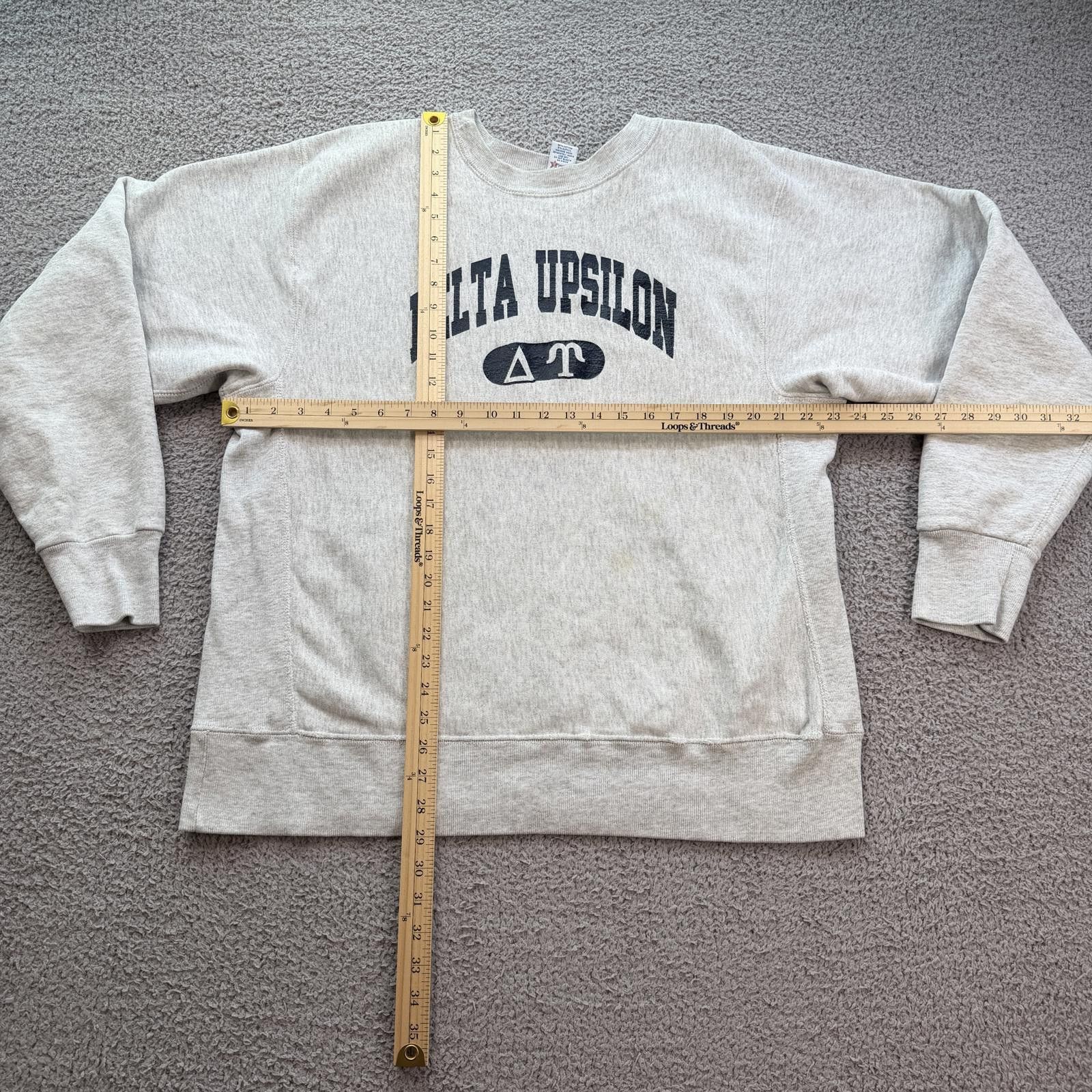 Soffe Vintage 90s Delta Upsilon Crewneck Sweatshirt XL Made In USA Size US XL / EU 56 / 4 - 3 Thumbnail