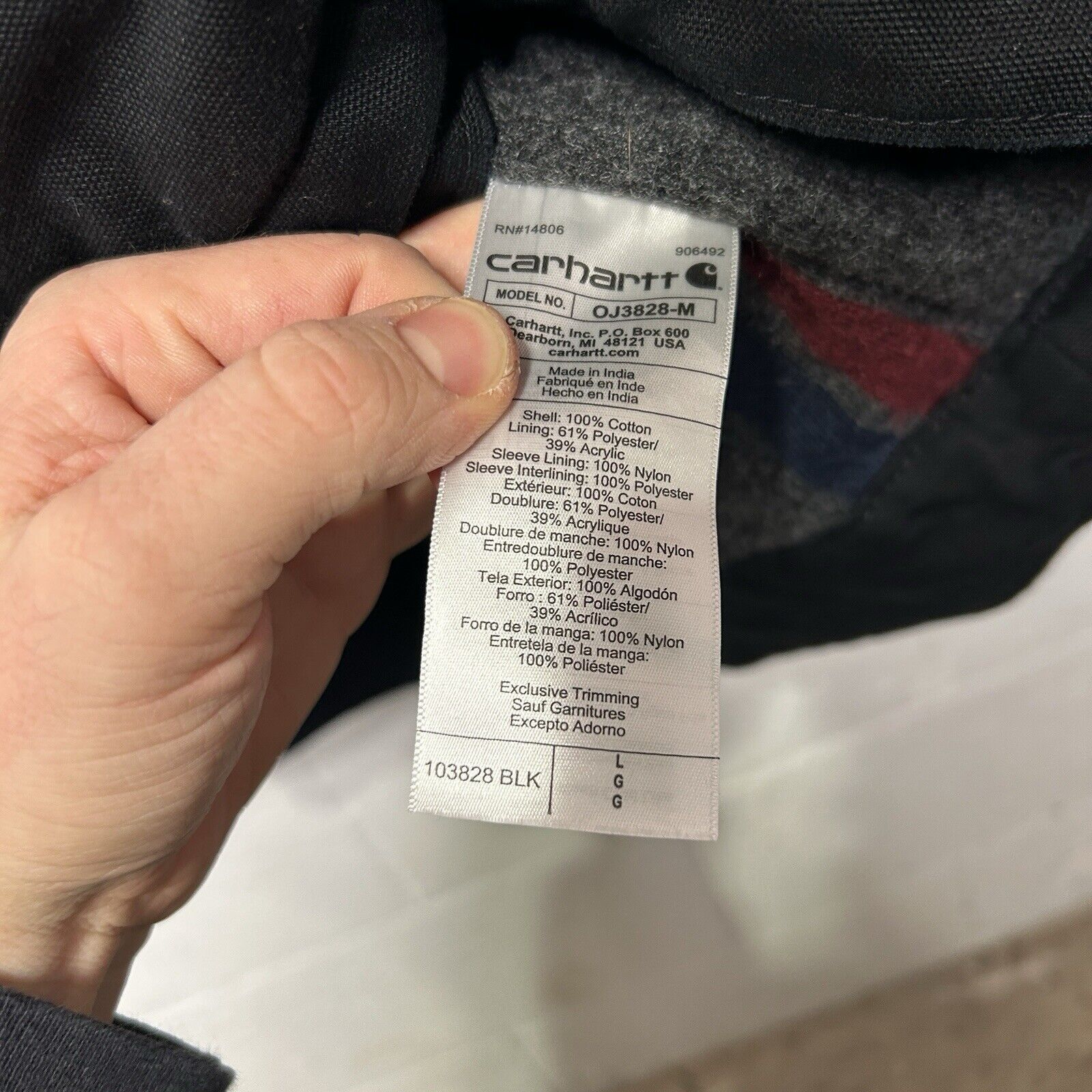 Carhartt Carhartt Detroit Blanket-Lined Jacket “Black” Size US L / EU 52-54 / 3 - 6 Thumbnail