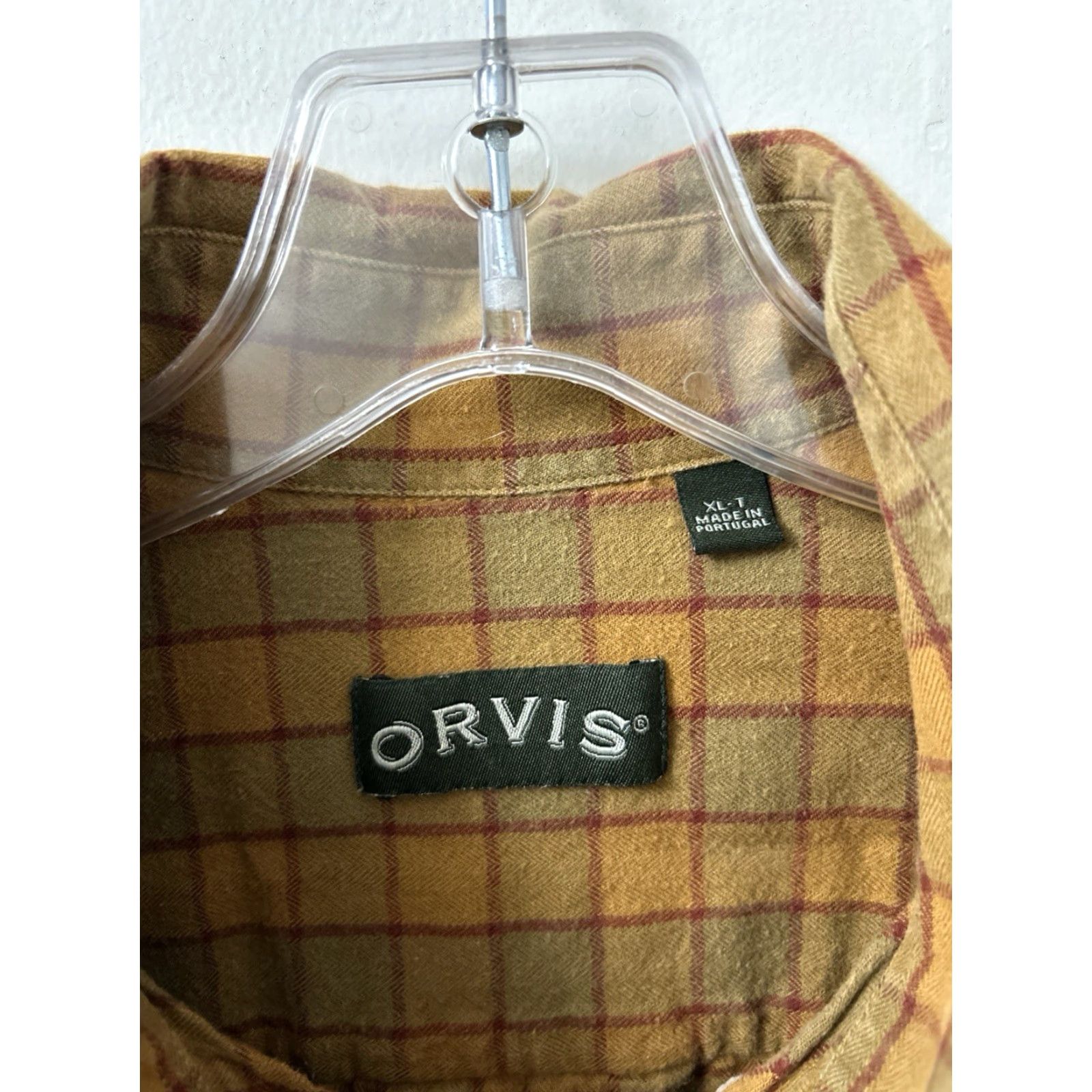 Orvis Orvis Shirt Mens XL Yellow Brown Plaid Wool Cotton Flannel Button Down L/S Size US XL / EU 56 / 4 - 5 Thumbnail