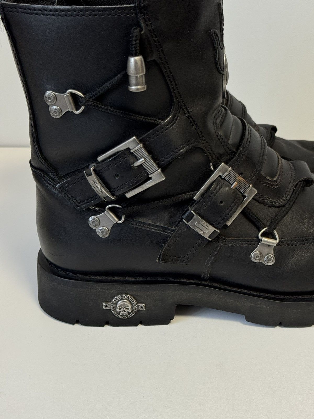 Harley Davidson Harley-Davidson D94167 Distortion Skull Leather Motorcycle Size US 13 / EU 46 - 9 Thumbnail