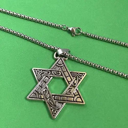 Jewelry Titanium Steel Six Point Star Pendant Necklace for Men Women Size ONE SIZE - 4 Thumbnail