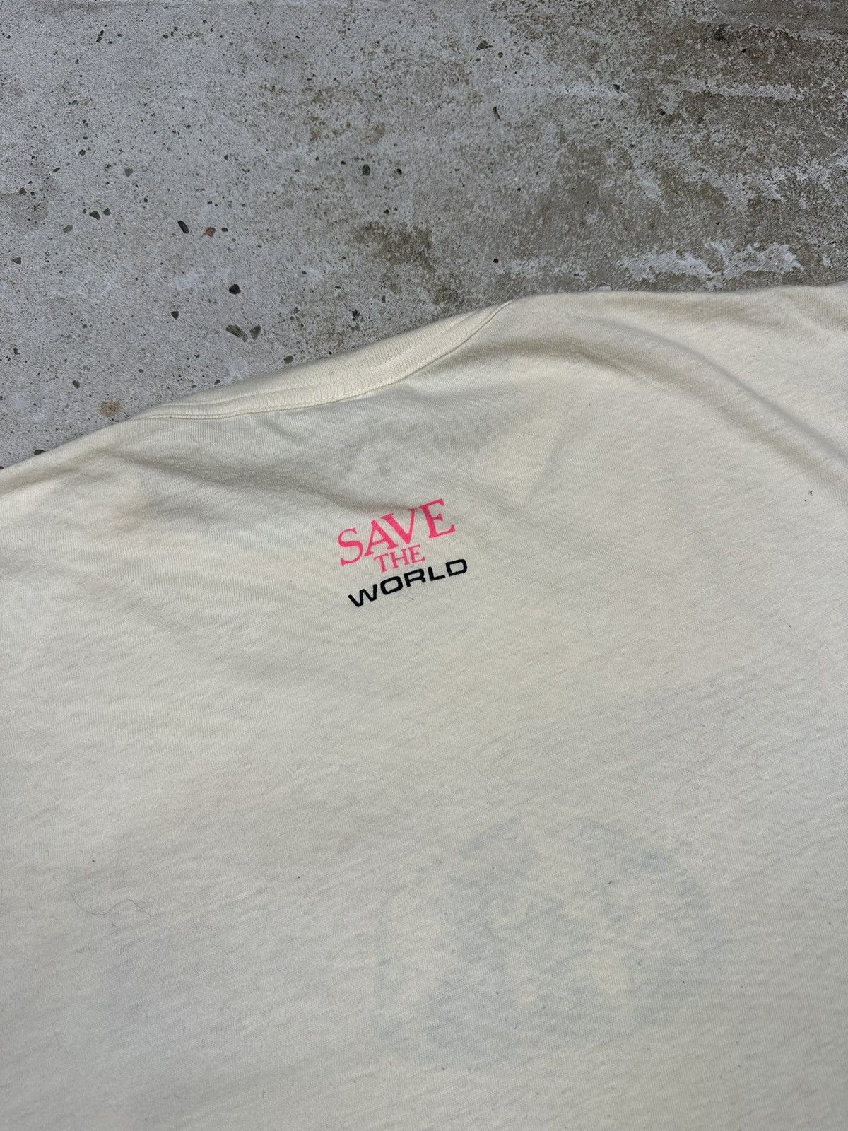 Vintage Vintage 90s Save The World Trashed Single Stitch Tee Size US XL / EU 56 / 4 - 12 Thumbnail