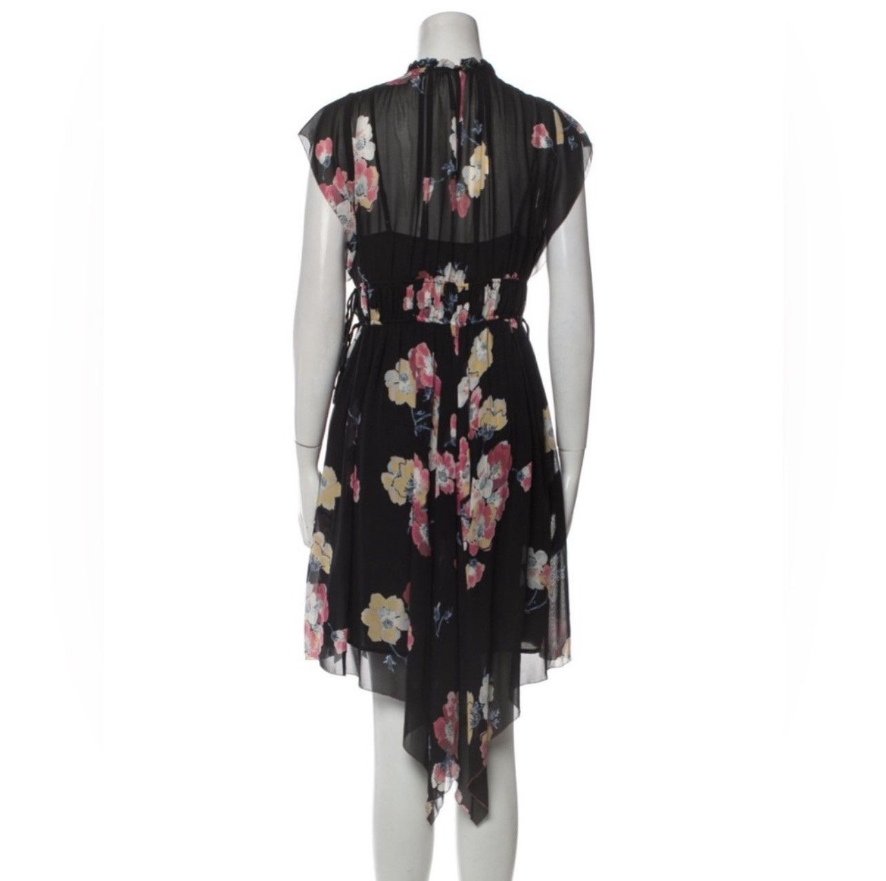 Ulla Johnson Ulla Johnson Luisa Black Silk Floral Asymmetric Dress Size XS / US 0-2 / IT 36-38 - 6 Thumbnail