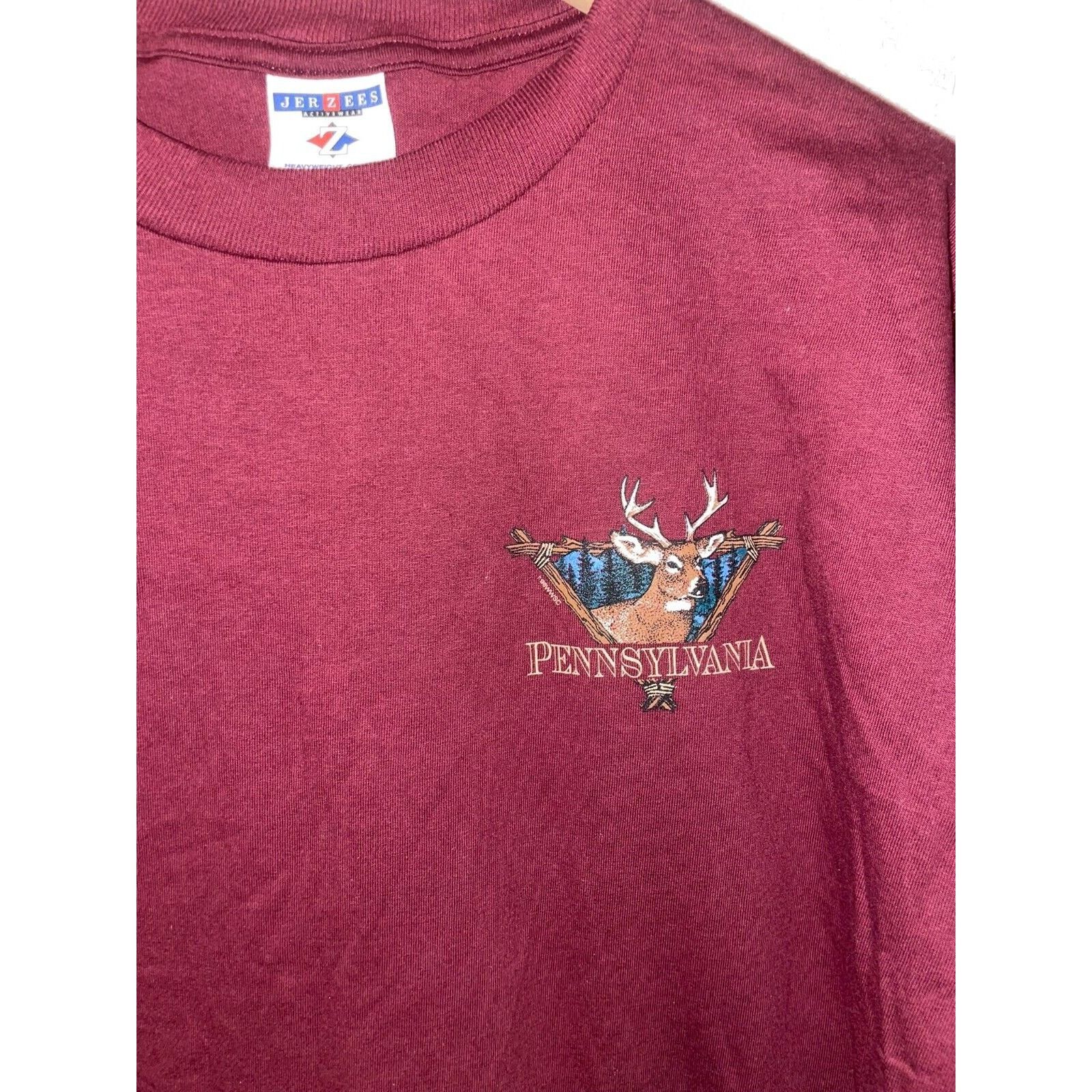 Jerzees Vintage Pennsylvania Shirt Red Deer Buck Tee VTG 90s 1998 L Size US L / EU 52-54 / 3 - 2 Thumbnail