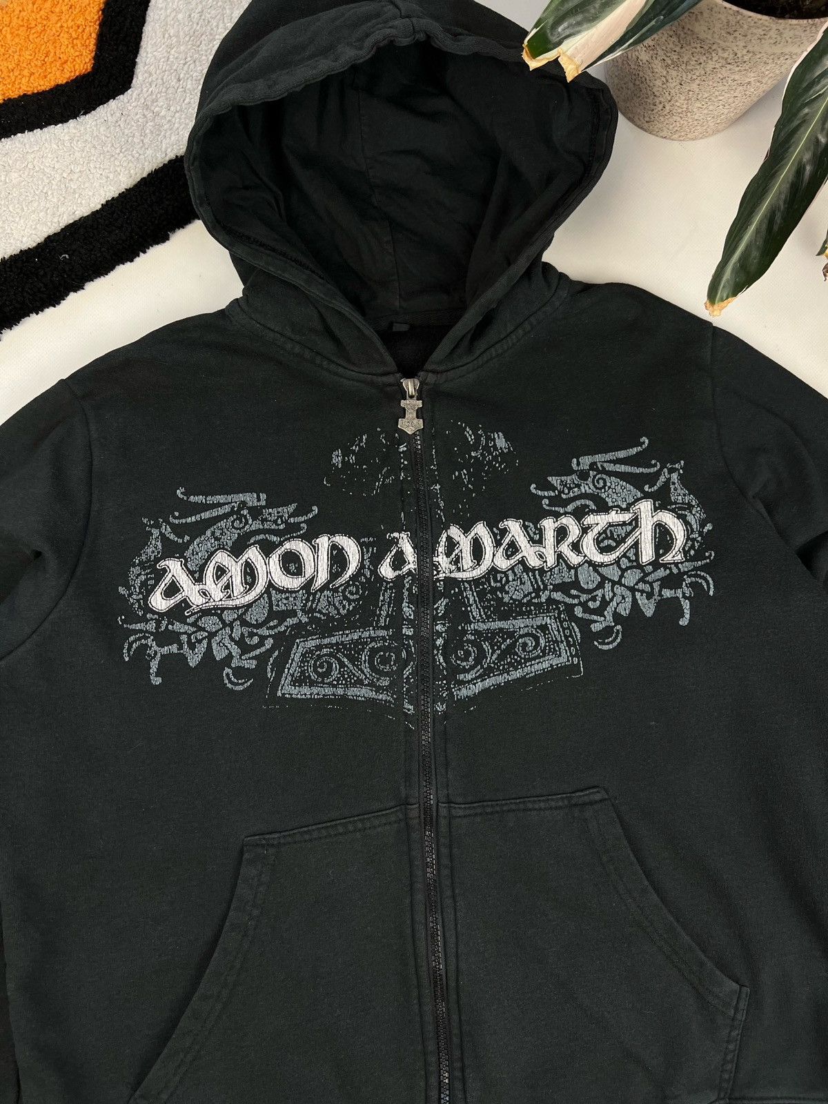 Band Tees × Vintage VINTAGE Y2K AMON AMARTH AMAZING FADED BAND ZIP HOODIE Size US M / EU 48-50 / 2 - 4 Thumbnail