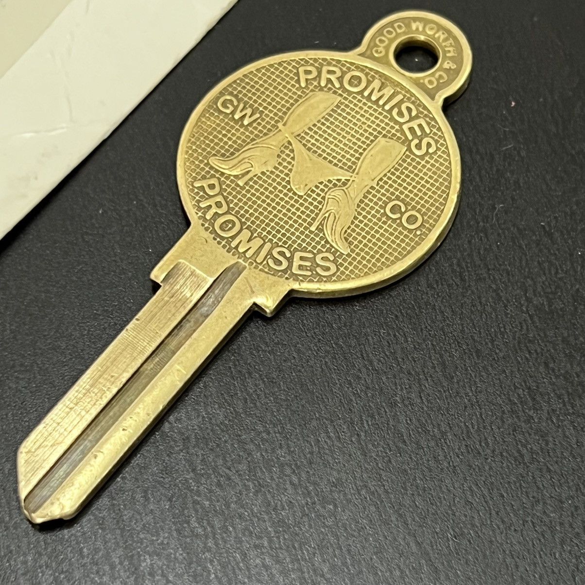 Good Worth & Co. Rare Vintage Brass “PROMISES” Key Pendant Good Worth & Co Size ONE SIZE - 2 Thumbnail