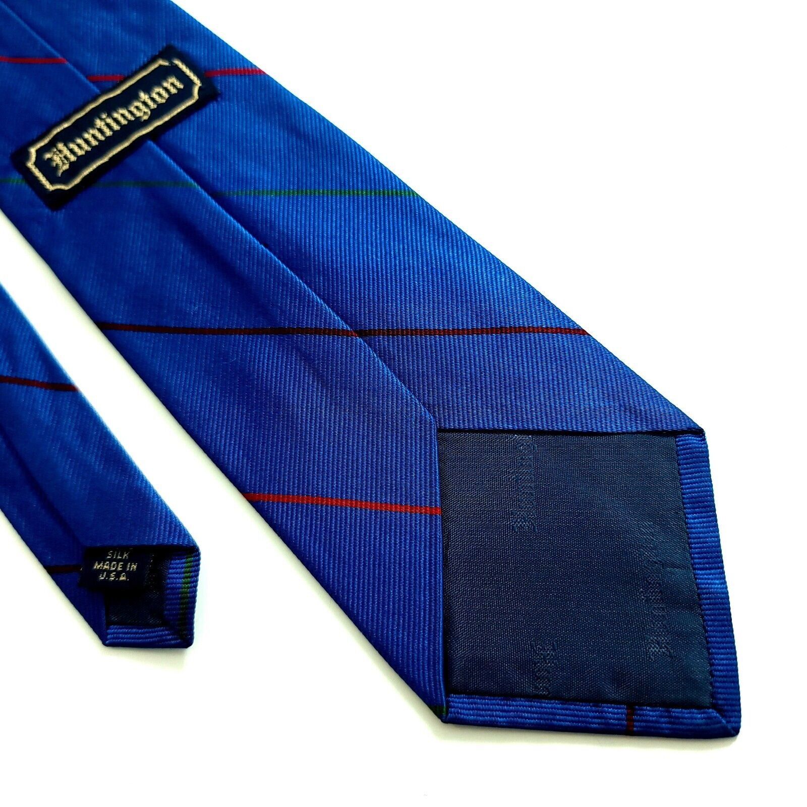 Huntington Huntington Blue Striped Woven Silk Tie Size ONE SIZE - 5 Thumbnail