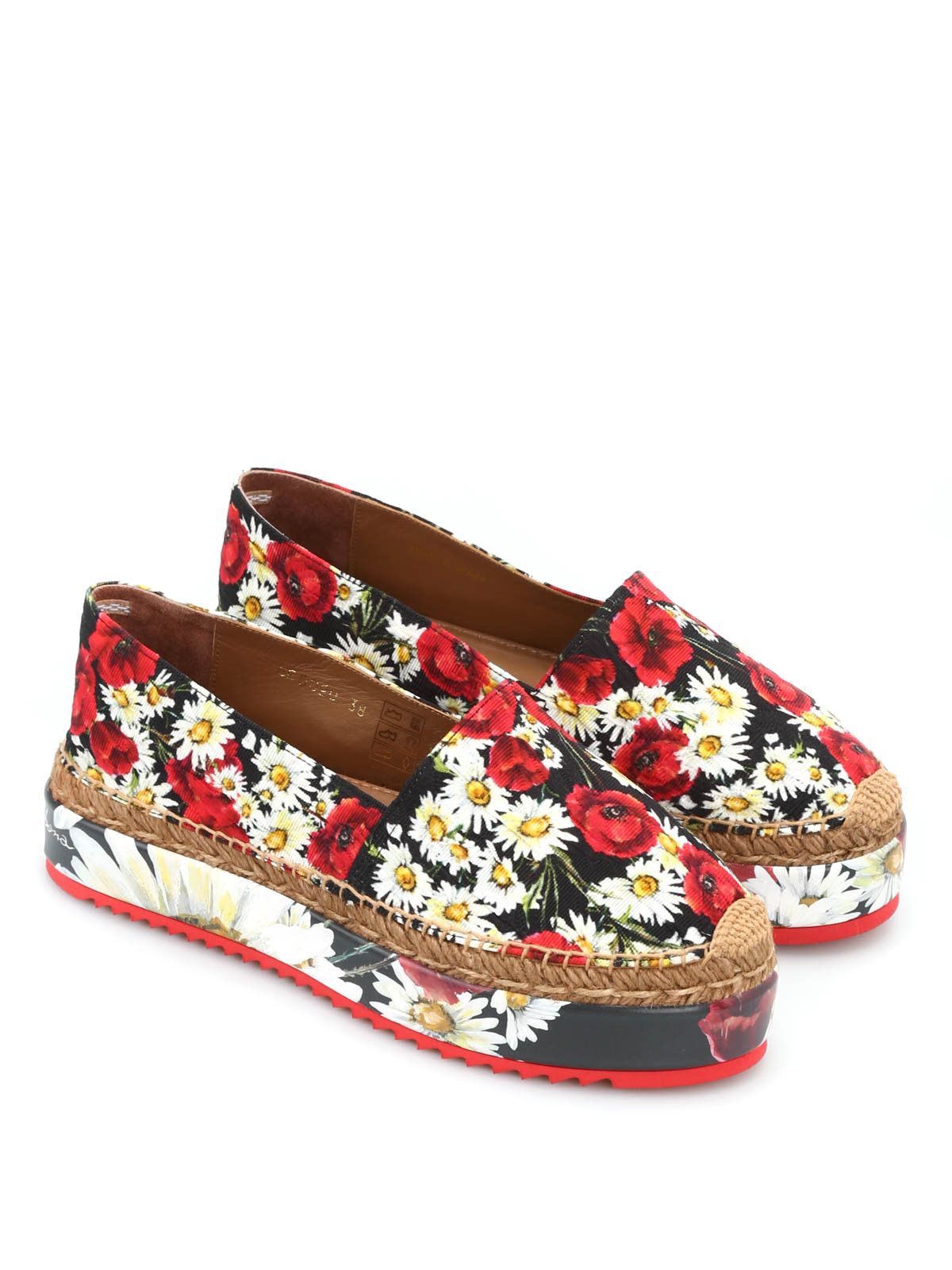 Dolce & Gabbana o1y0925 Floral-Print Espadrilles in Multicolor Size US 4 / IT 34 - 4 Thumbnail