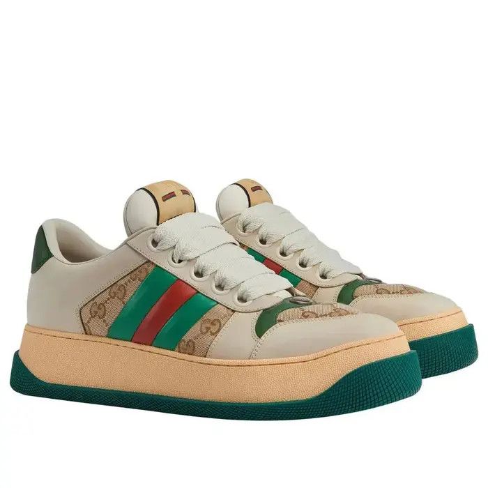 Gucci oc11z0226 Men's Screener Trainers With Web In Multicolor Size US 13 / EU 46 - 3 Thumbnail