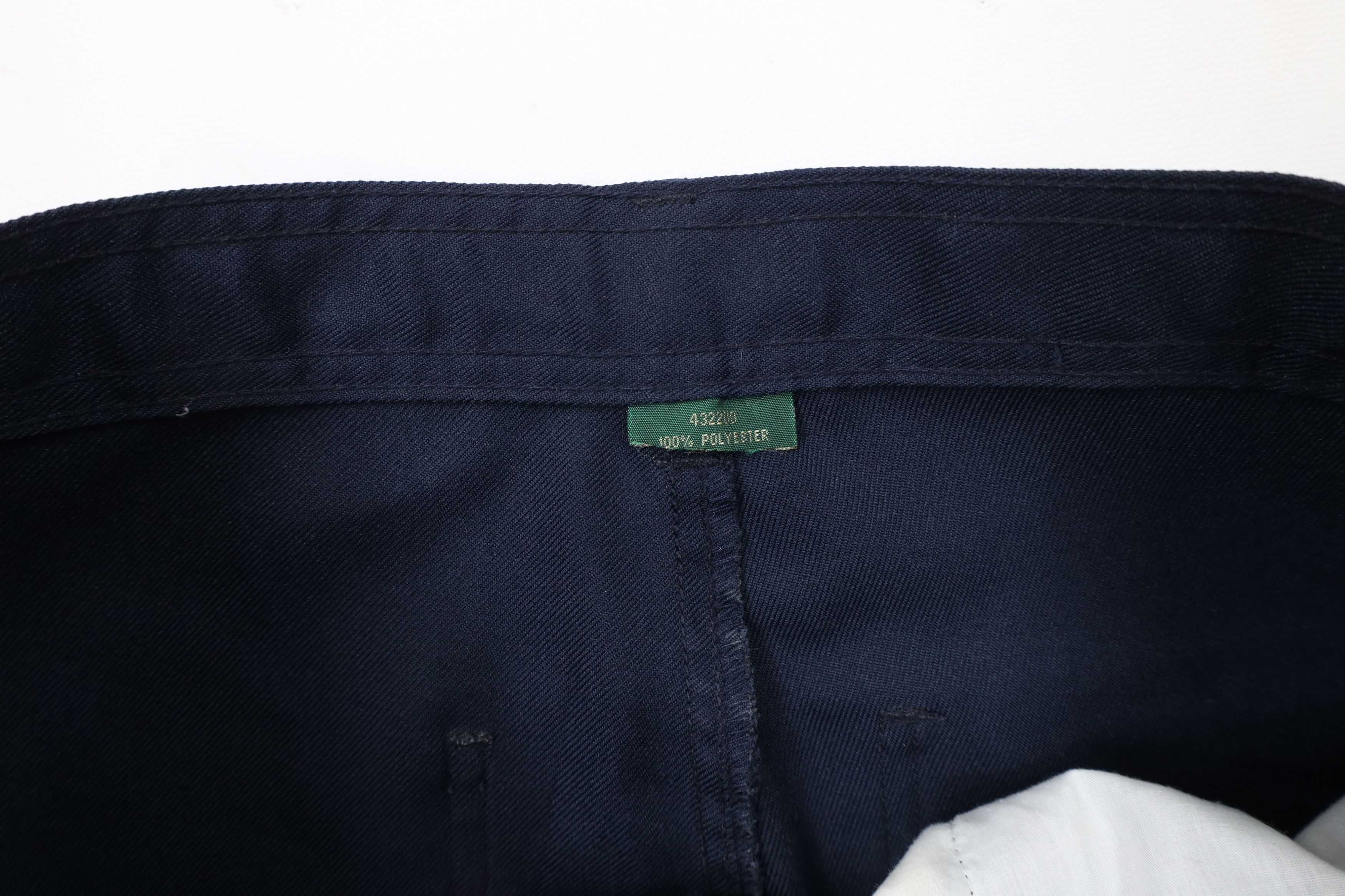 Vintage Vintage 90s Streetwear Knit Flared Wide Leg Chino Pants Navy Size US 32 / EU 48 - 7 Thumbnail