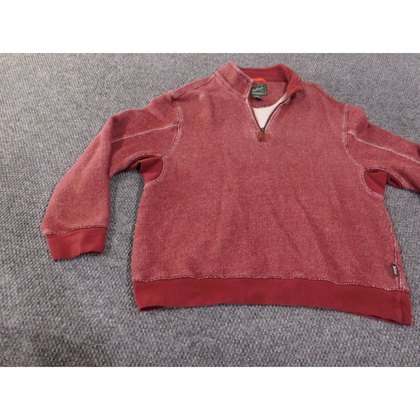 Vintage VINTAGE Woolrich Sweater Pullover 1/4 Zip Mens L Red Cotton Knit Retro Mock Neck Long Sleeve Size US L / EU 52-54 / 3 - 3 Thumbnail