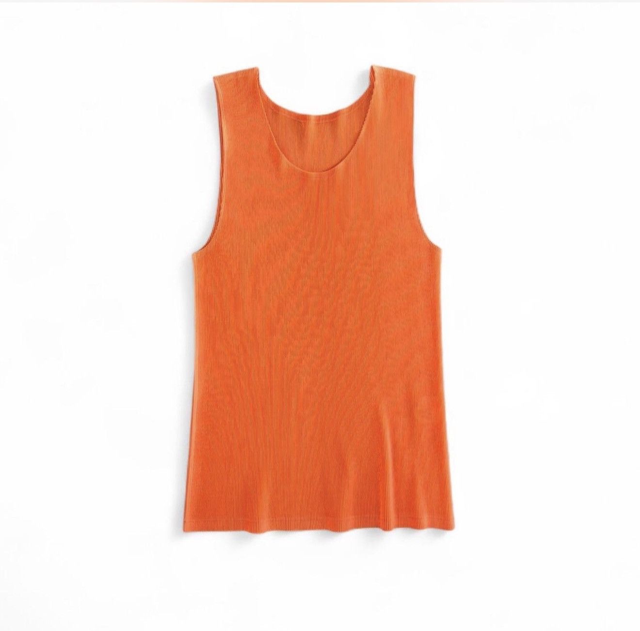 Pleats Please Issey Miyake Pleats Please Issey Miyake Orange Pleated Tank Top Size ONE SIZE - 1 Thumbnail
