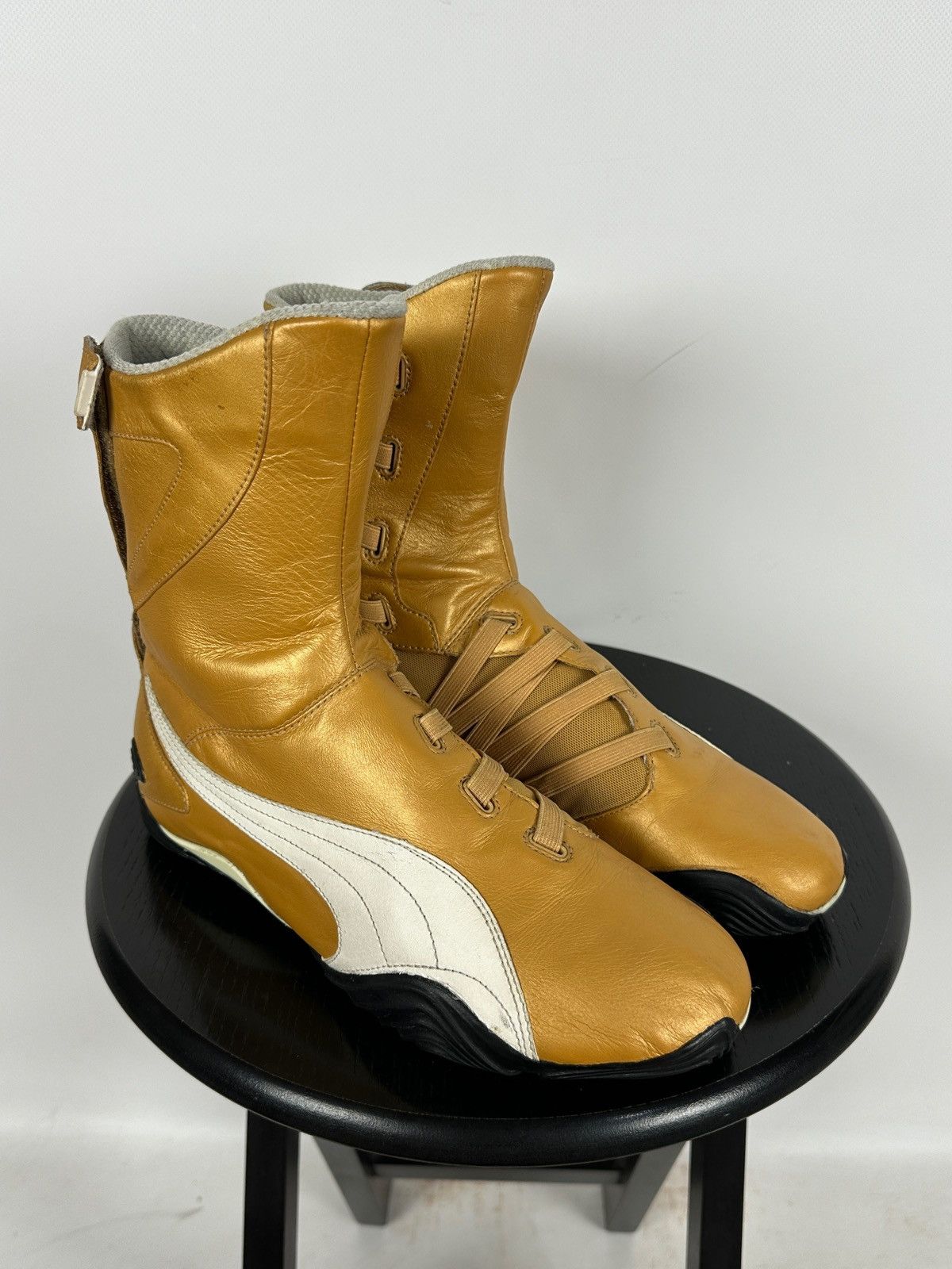 Puma 2000s Vintage Puma High Moto Wrestling Y2K Leather Sneakers Size US 8 / EU 41 - 11 Thumbnail