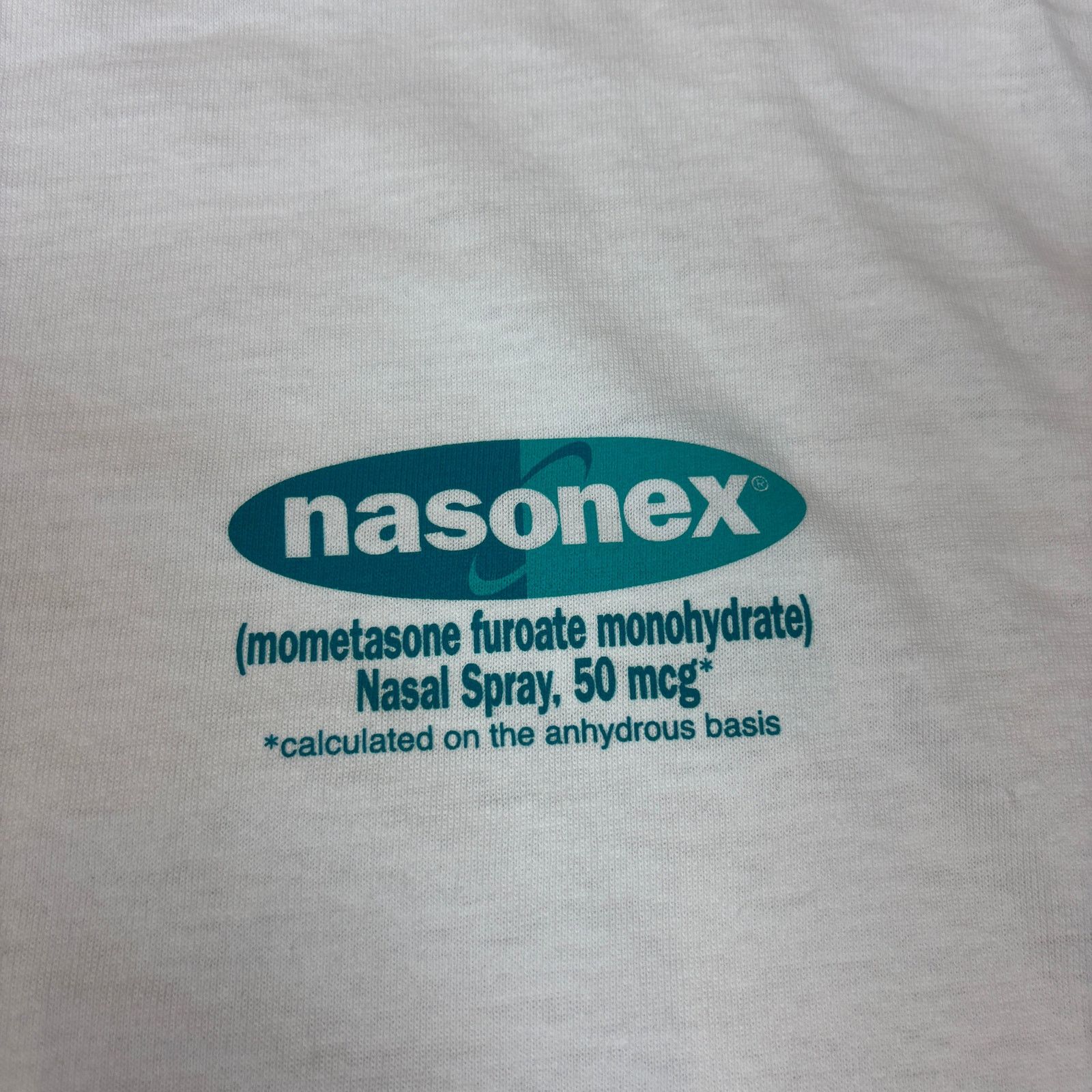 Fruit Of The Loom × Vintage Vintage Y2K Nasonex Allergy Relief Spray Drug Promo Shirt L Size US L / EU 52-54 / 3 - 3 Thumbnail