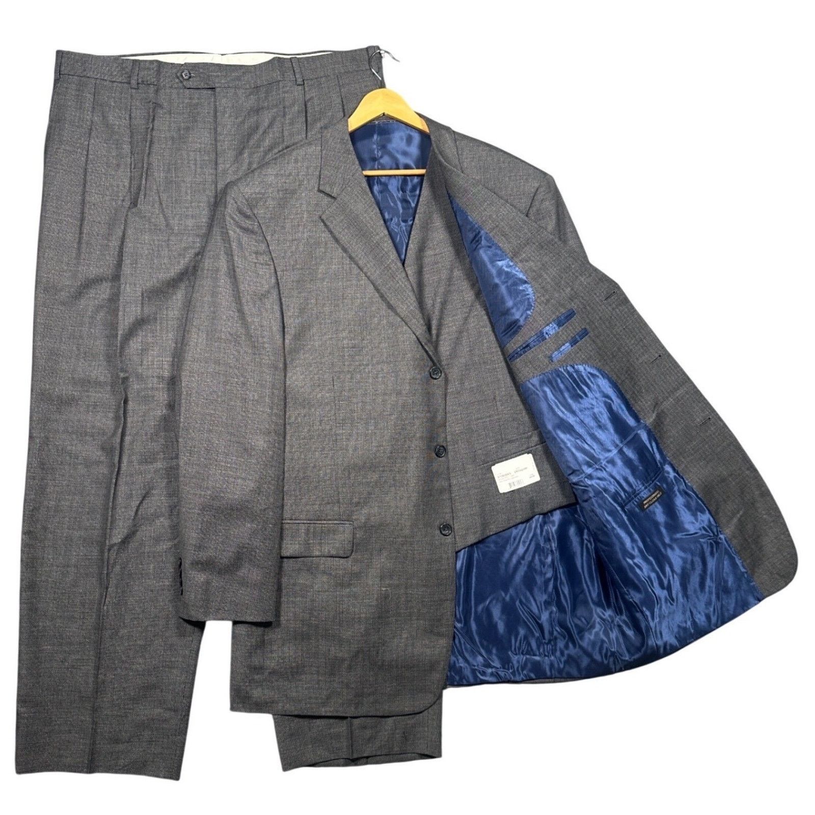 Paul Fredrick Paul Fredrick Suit Mens 48XL Grey Wool Cashmere 3-Piece Size 48L - 1 Thumbnail