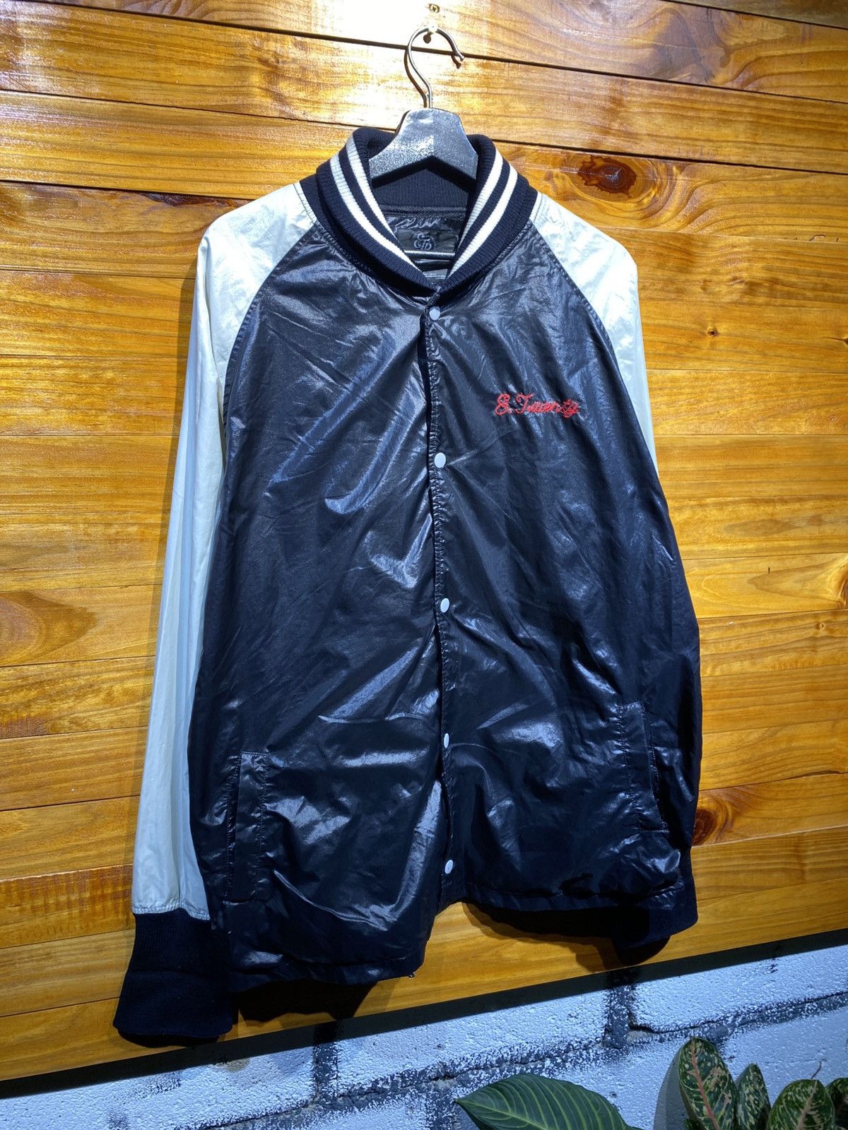 Vintage East Twenty Black & White Bomber Jacket – Retro Streetwear Size US L / EU 52-54 / 3 - 3 Thumbnail