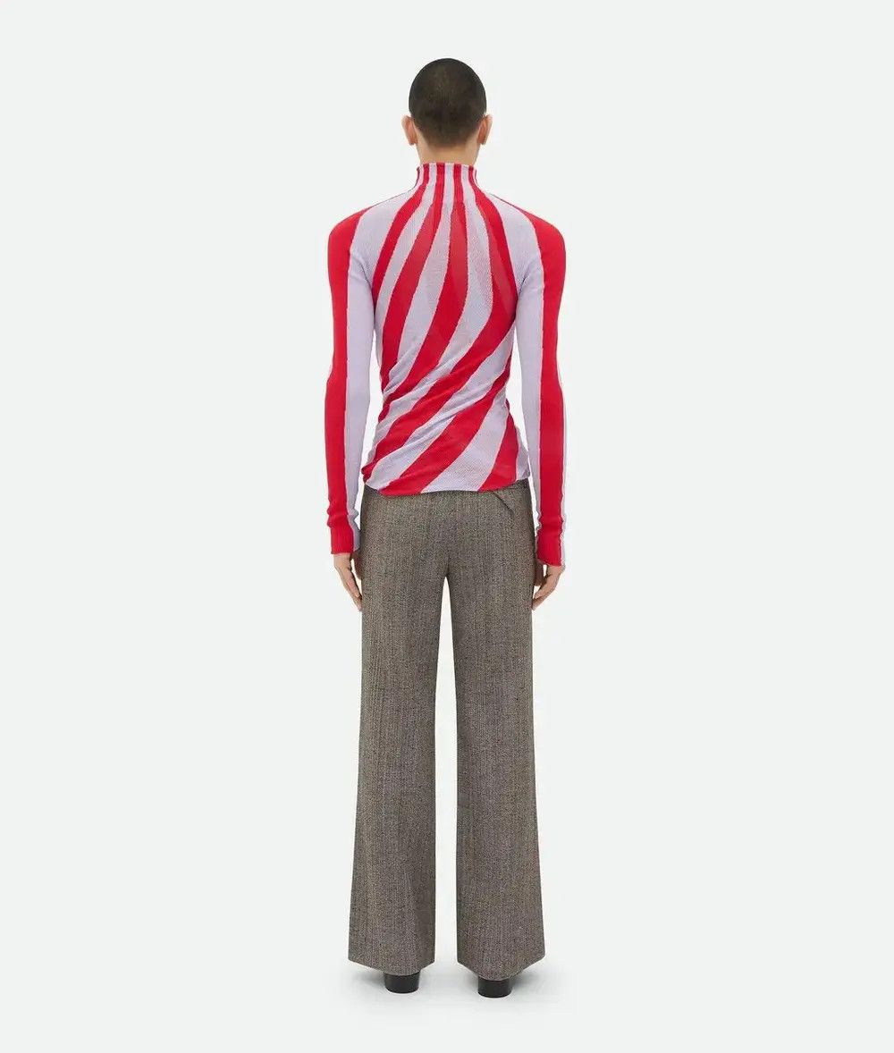 Bottega Veneta o1lf3ng11025 Light Cotton Twisted Stripe Turtleneck Sweater Size US M / EU 48-50 / 2 - 3 Thumbnail