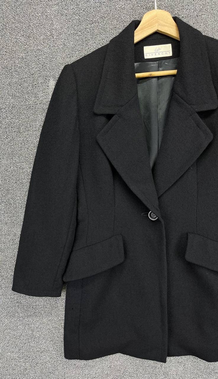 Givenchy Vintage Givenchy Luxury Black Wool Jacket Size M / US 6-8 / IT 42-44 - 3 Thumbnail