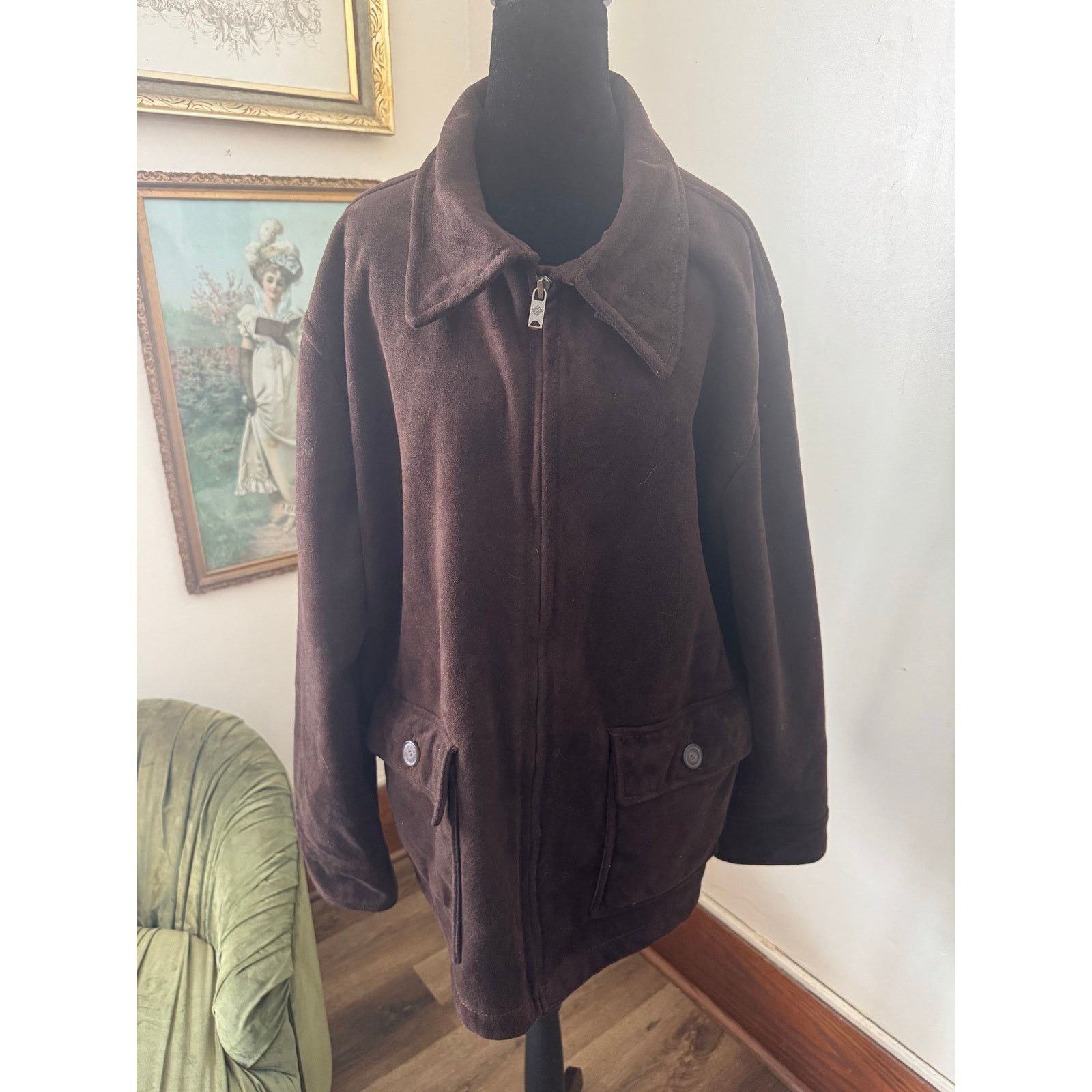 Columbia Columbia Men’s Brown Lined Faux Suede Utility Jacket Size US L / EU 52-54 / 3 - 1 Thumbnail