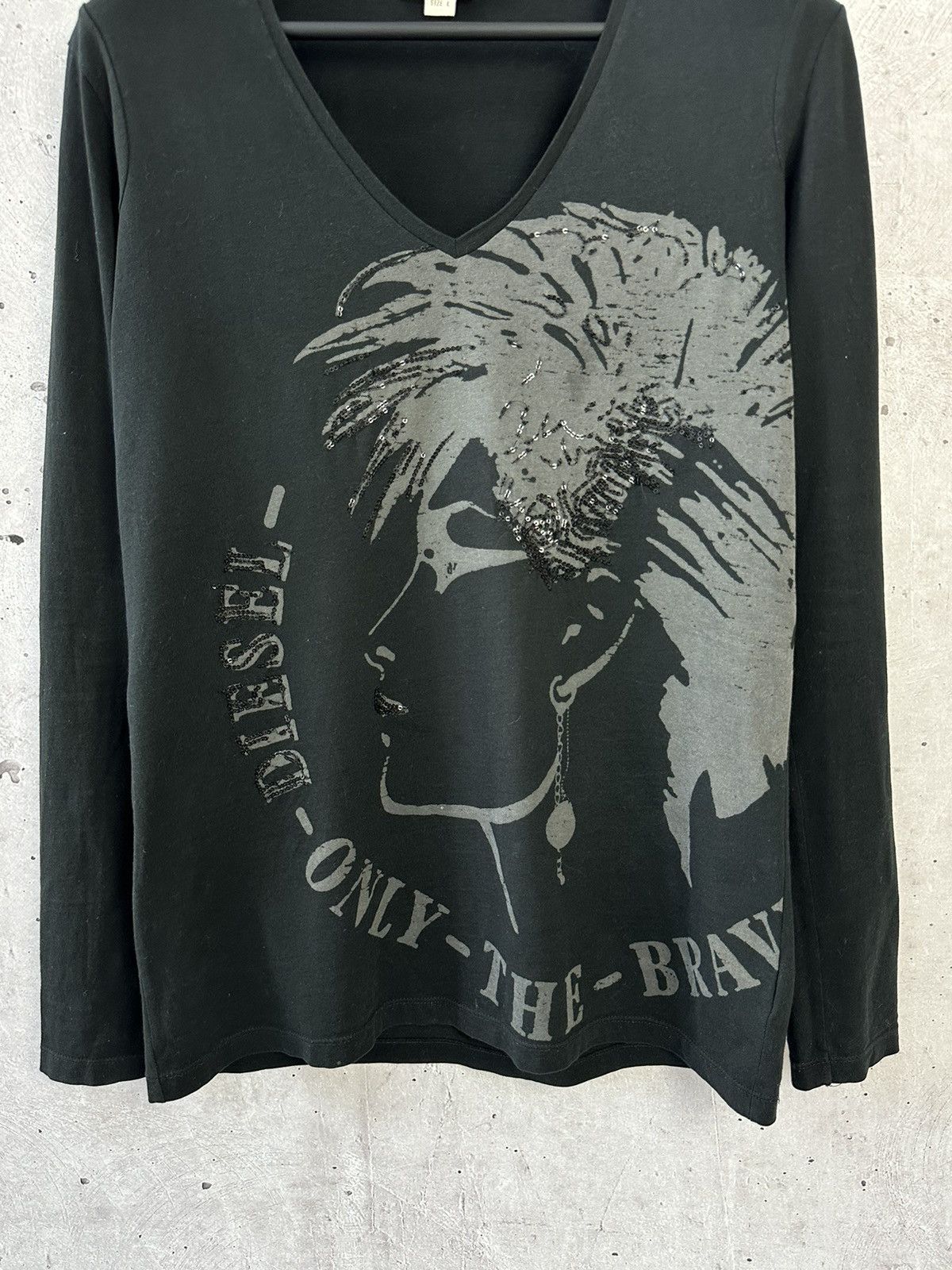 Diesel Vintage Diesel Printed Black Women’s Long Sleeve Jumper Size L / US 10 / IT 46 - 4 Thumbnail