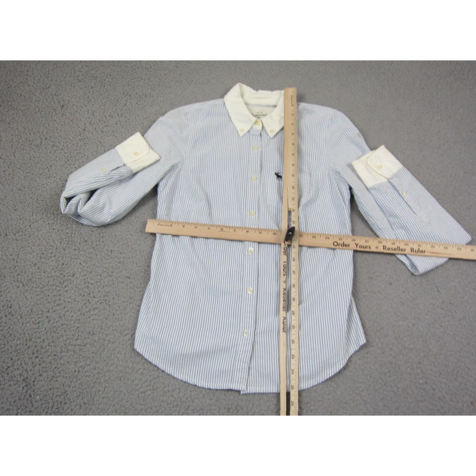 Abercrombie & Fitch VINTAGE Abercrombie & Fitch Shirt Womens Medium Blue Striped Button Down Long Sleeve Collared Pocket Casual Classic 90s Theme Womens Size M / US 6-8 / IT 42-44 - 5 Thumbnail