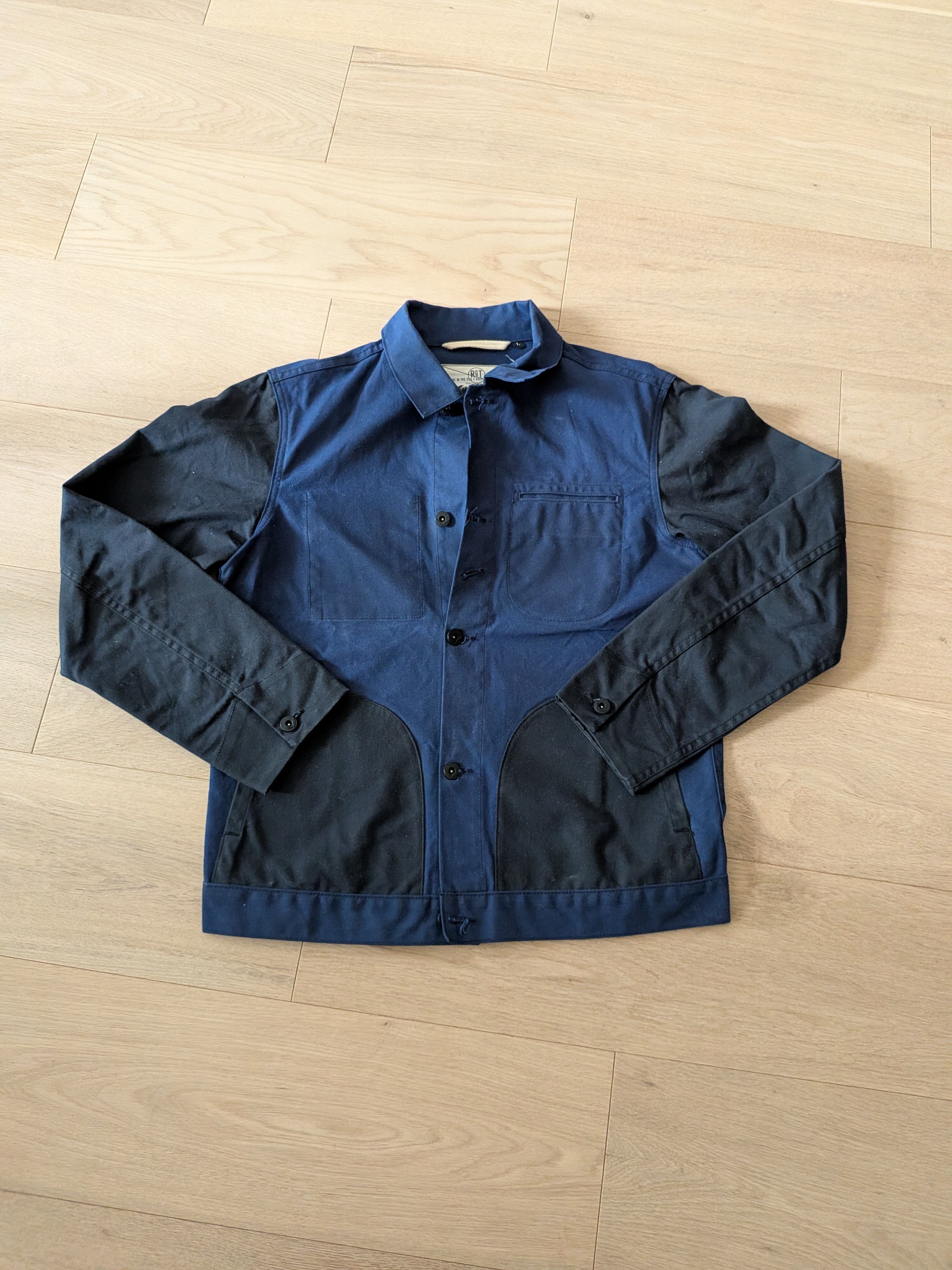 RARE-Made in USA -Rogue Territory-Black &Blue Waxed Jacket-L