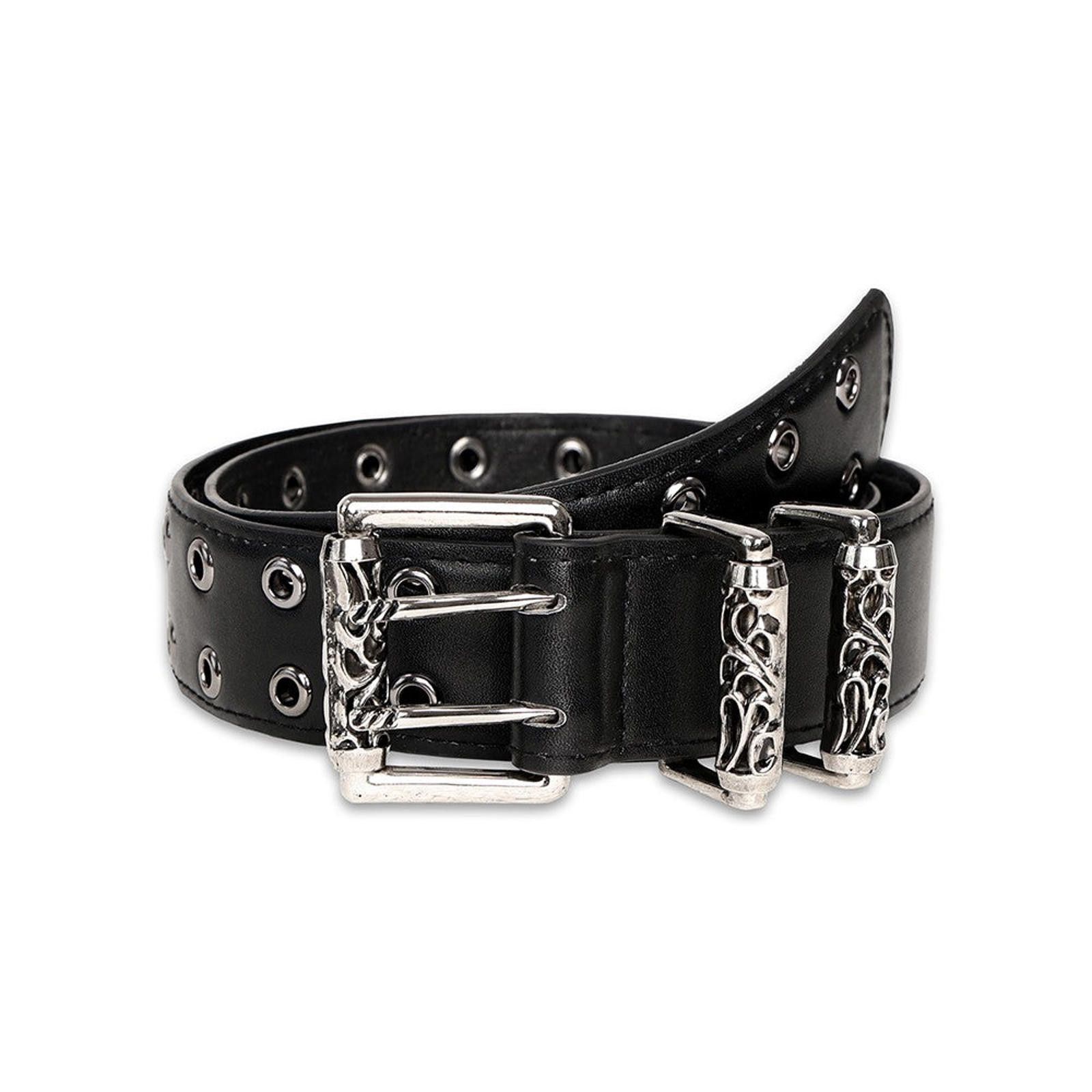 Japanese Brand Black Buckle Studded Belt Size ONE SIZE - 2 Thumbnail