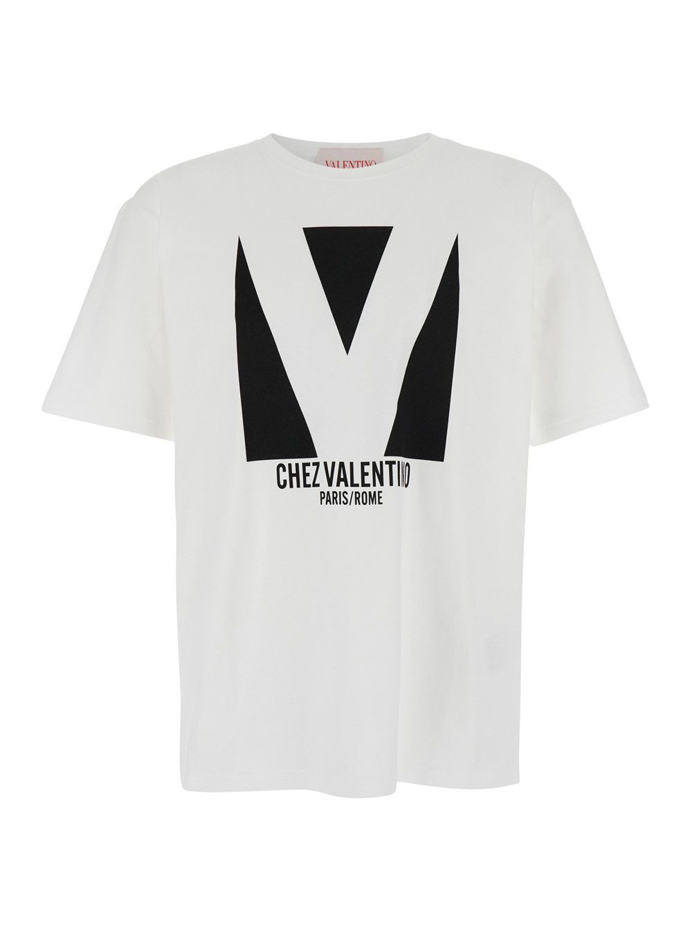 Valentino 'Chez' White Crewneck T-Shirt with Maxi Logo Print on the Front in Cotton Man Size US S / EU 44-46 / 1 - 1 Thumbnail