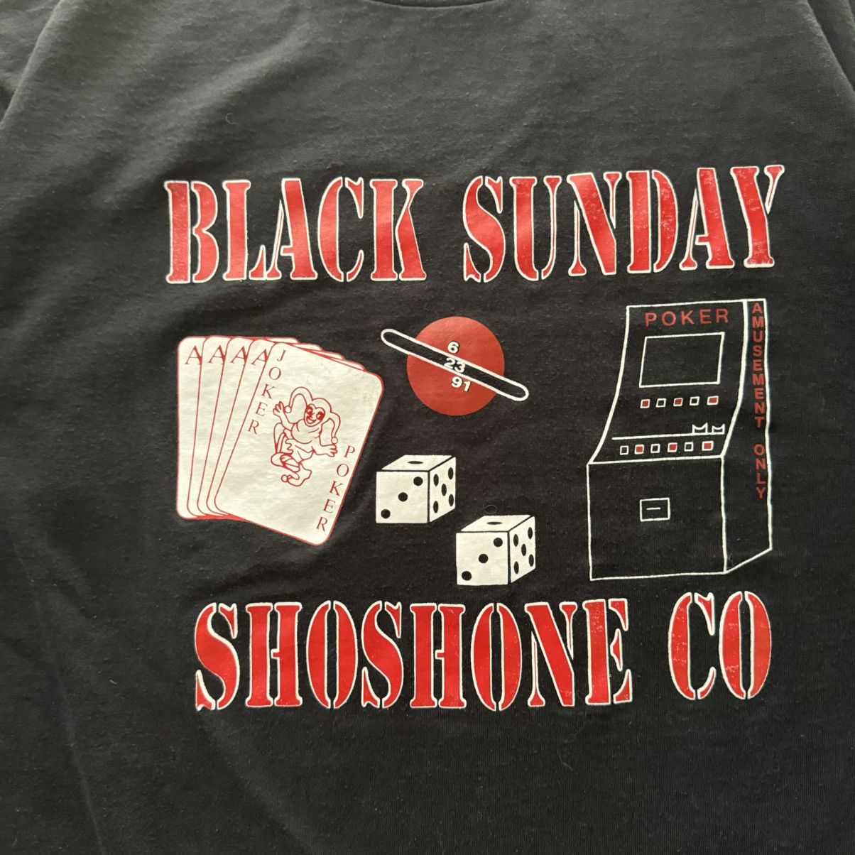 Vintage Crazy Vintage 90s Black Sunday Poker T Shirt Size US XL / EU 56 / 4 - 2 Thumbnail