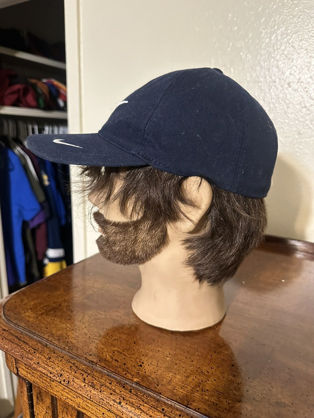 Nike × Vintage Vintage Nike athletic fitted “dark blue” hat 90s size 7 1/8 Size ONE SIZE - 5 Thumbnail