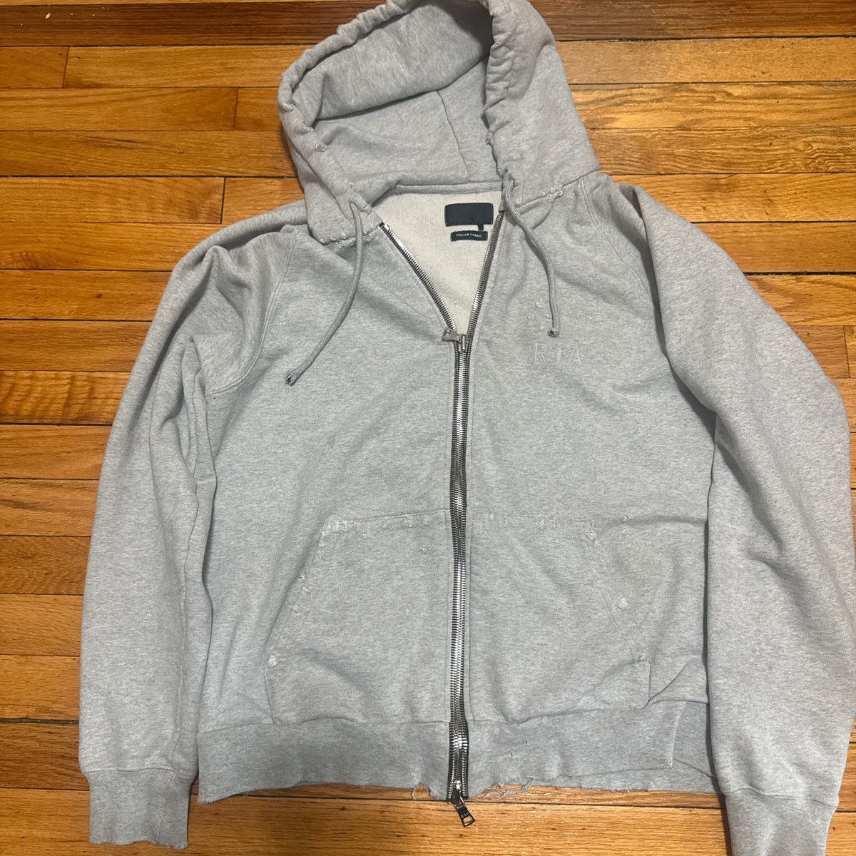 Rta GREY Rta DISTRESSED ZIP HOODIE Size US S / EU 44-46 / 1 - 1 Thumbnail