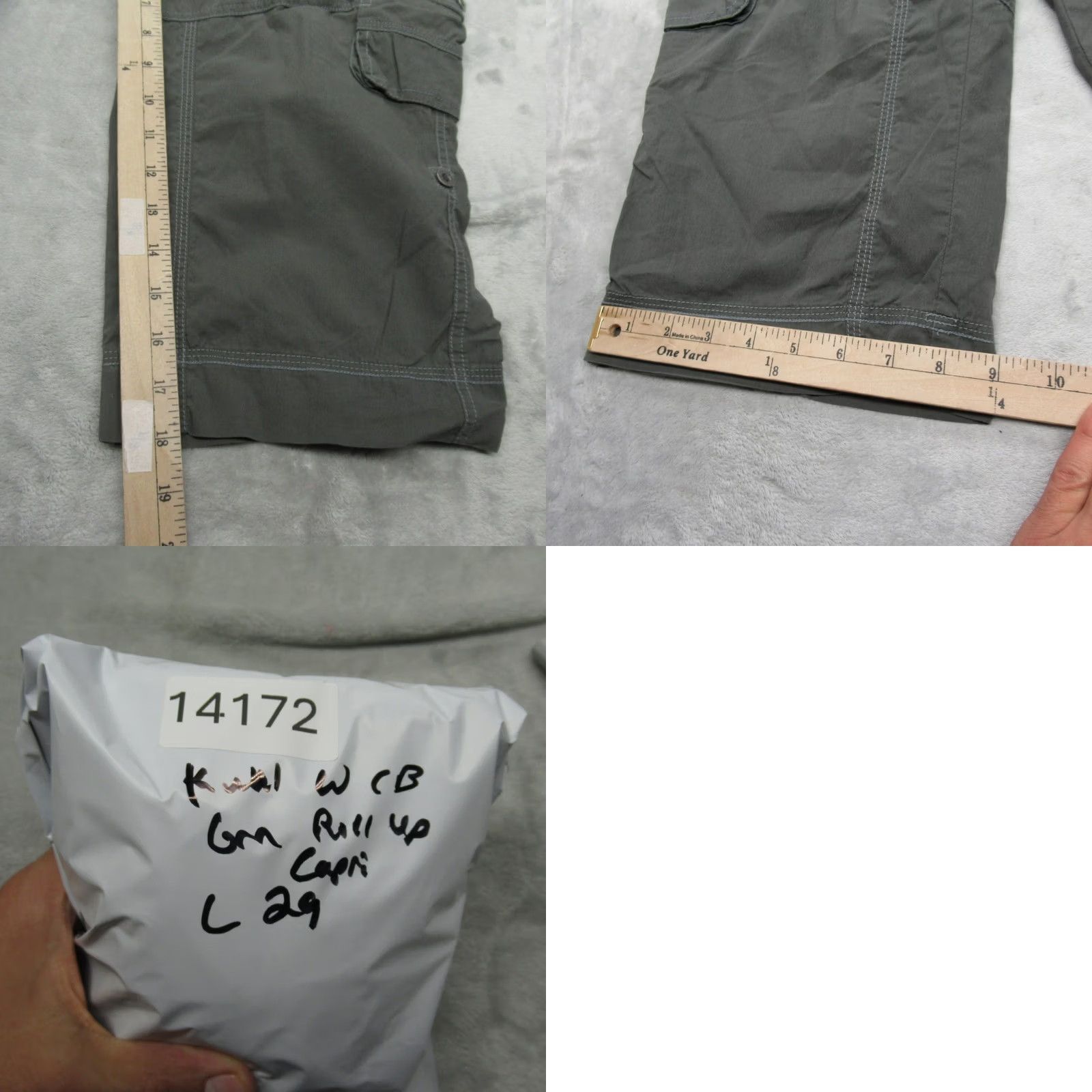 Vintage Kuhl Pants Womens Green Roll-Up Lightweight Stretch Cargo Kontra Capri 32x19 Size 30" / US 8 / IT 44 - 9 Thumbnail