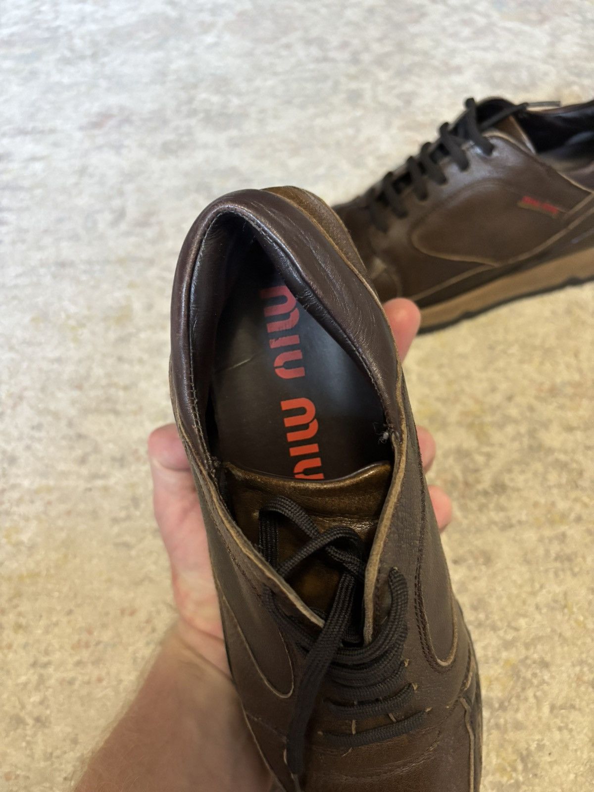 Miu Miu Miu Miu 90s Leather Runners Size US 5.5 / EU 38 - 7 Thumbnail