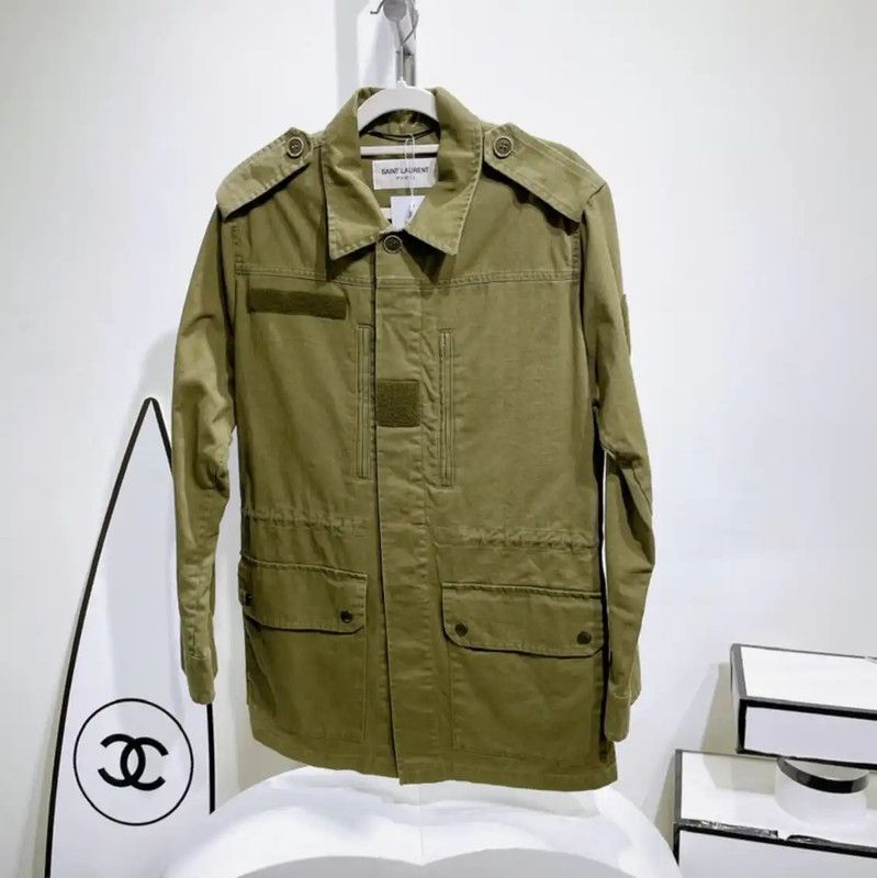 Yves Saint Laurent Saint Laurent Green Cotton Women's Jacket 0089 Size M / US 6-8 / IT 42-44 - 1 Thumbnail