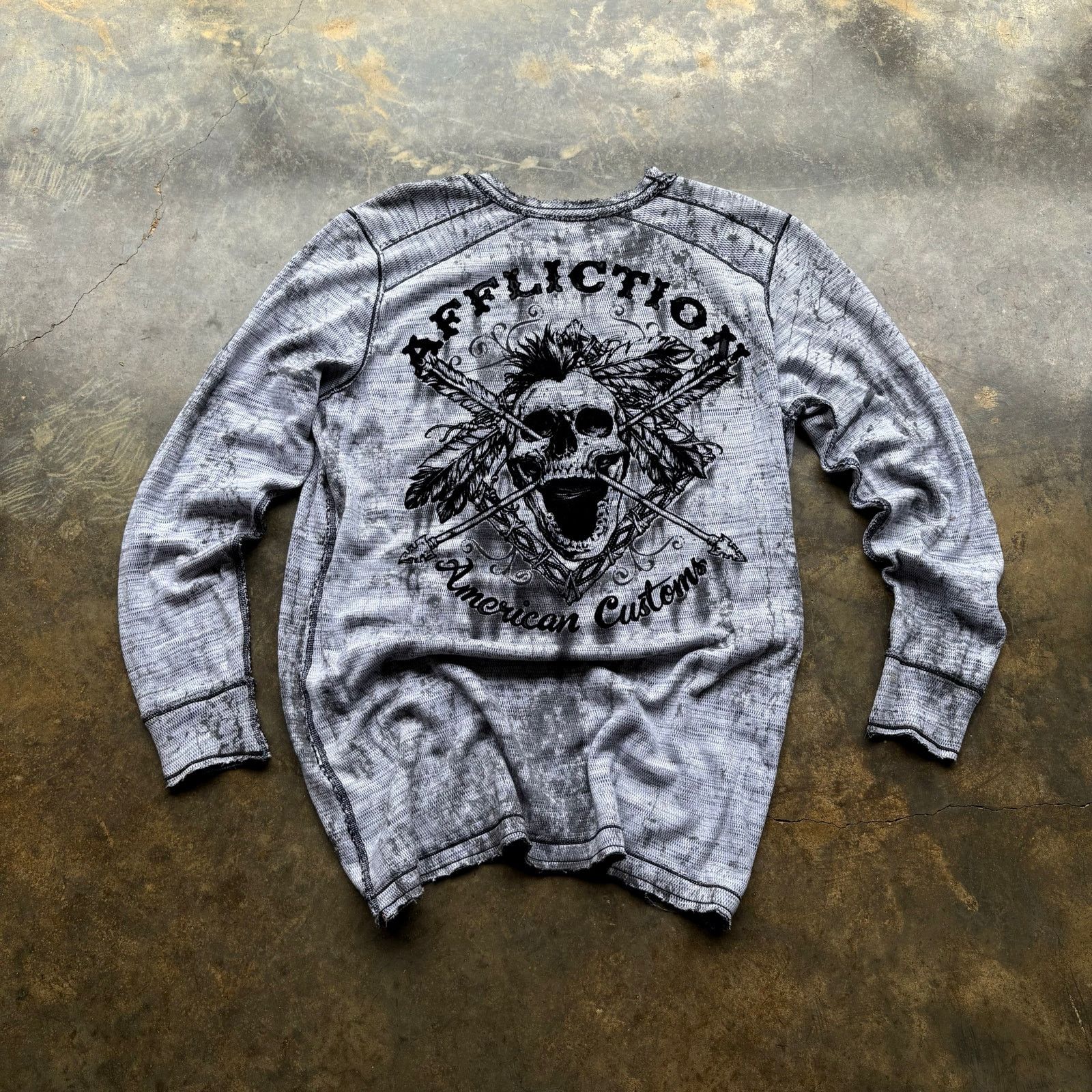 Affliction × Vintage Crazy Y2K Opium Affliction Grail Grunge Reversible Shirt Size US XL / EU 56 / 4 - 3 Thumbnail
